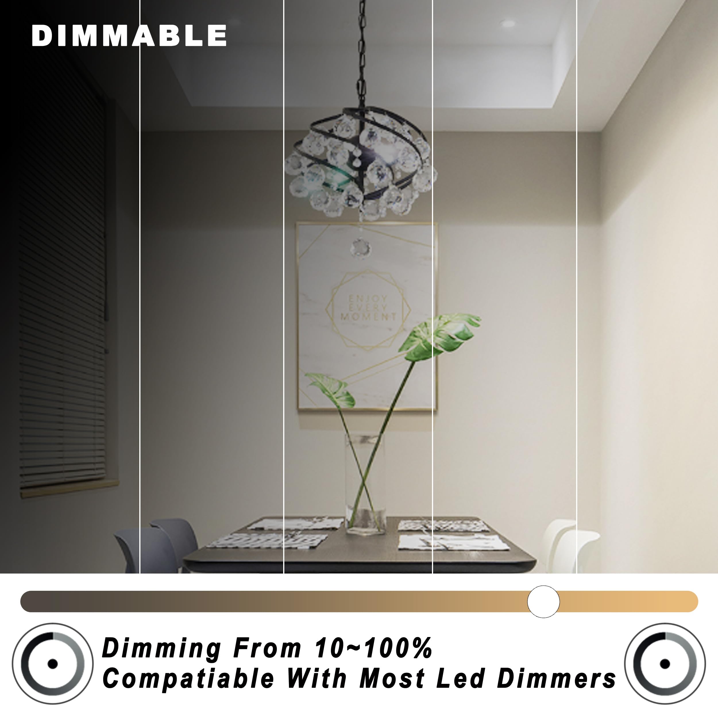 ALIDE Dimmable E12 LED Bulbs, 5W (40W Equivalent), 6000K Daylight White, T6 Base, 450lm, 10 Pack, Plastic