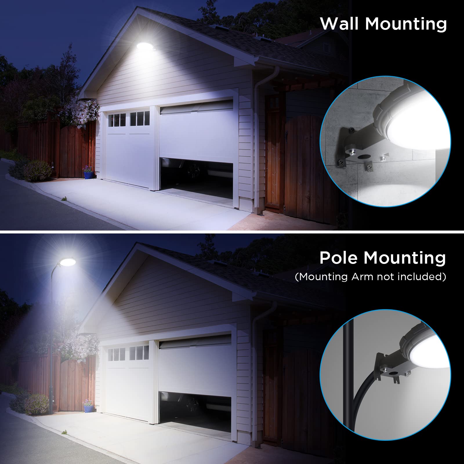 Deerdance 80W Led Barn Light Outdoor, Dusk To Dawn, 10000Lm, Ip65 Waterproof, 2-Pack