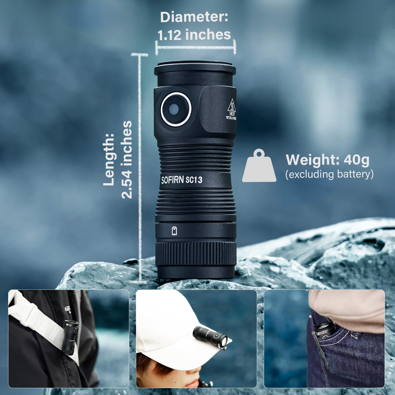 Sofirn Sc13 Hcri Led Small Flashlight Usb C Rechargeable, Bright 1100 Lumens Pocket Edc Flashlight With Ipx8 Waterproof, 519A 90