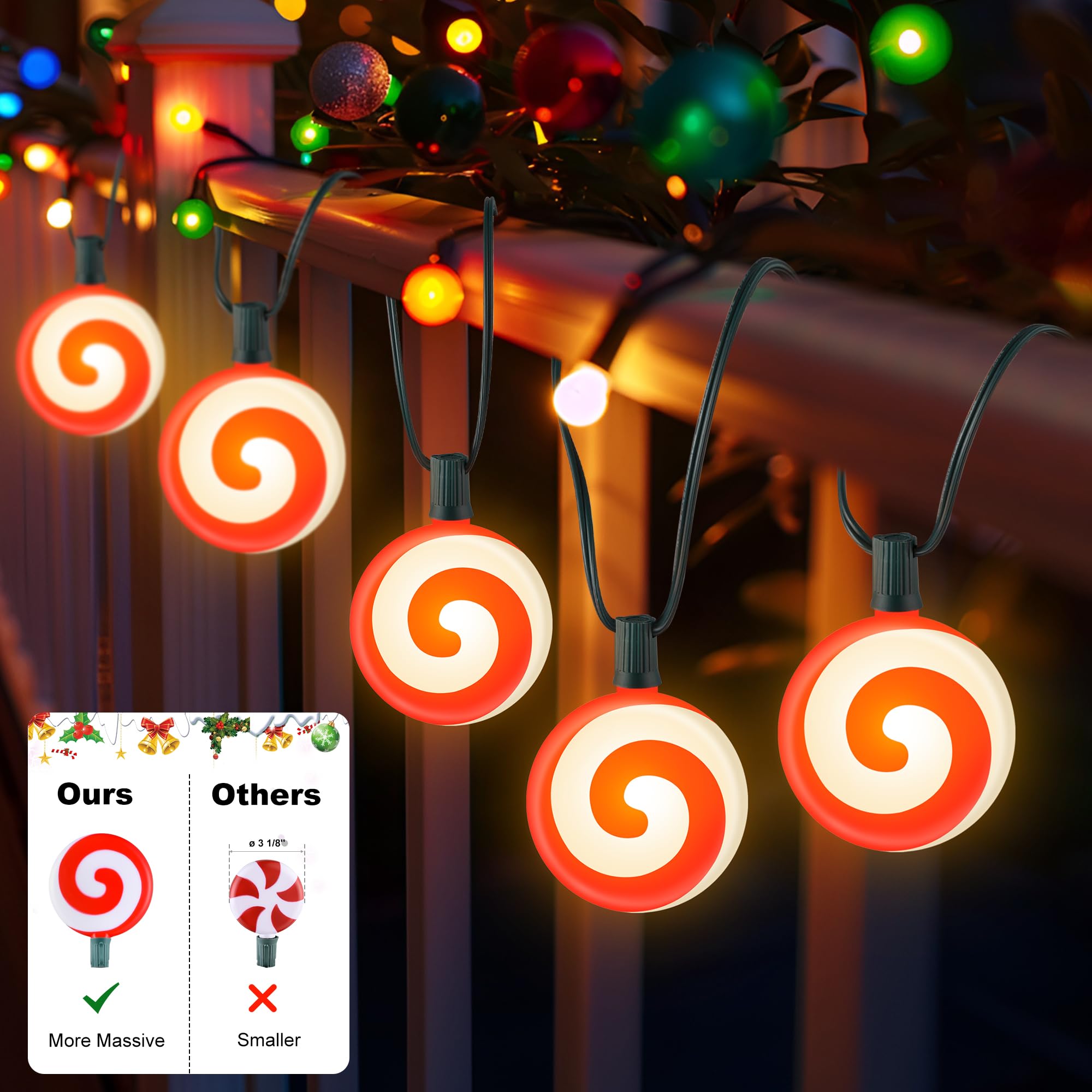 Ultimate Unicorn Christmas Decoration Lollipop Pathway Lights, Pathway Lights Decoration, Red Peppermint Lights Outdoor With Sta