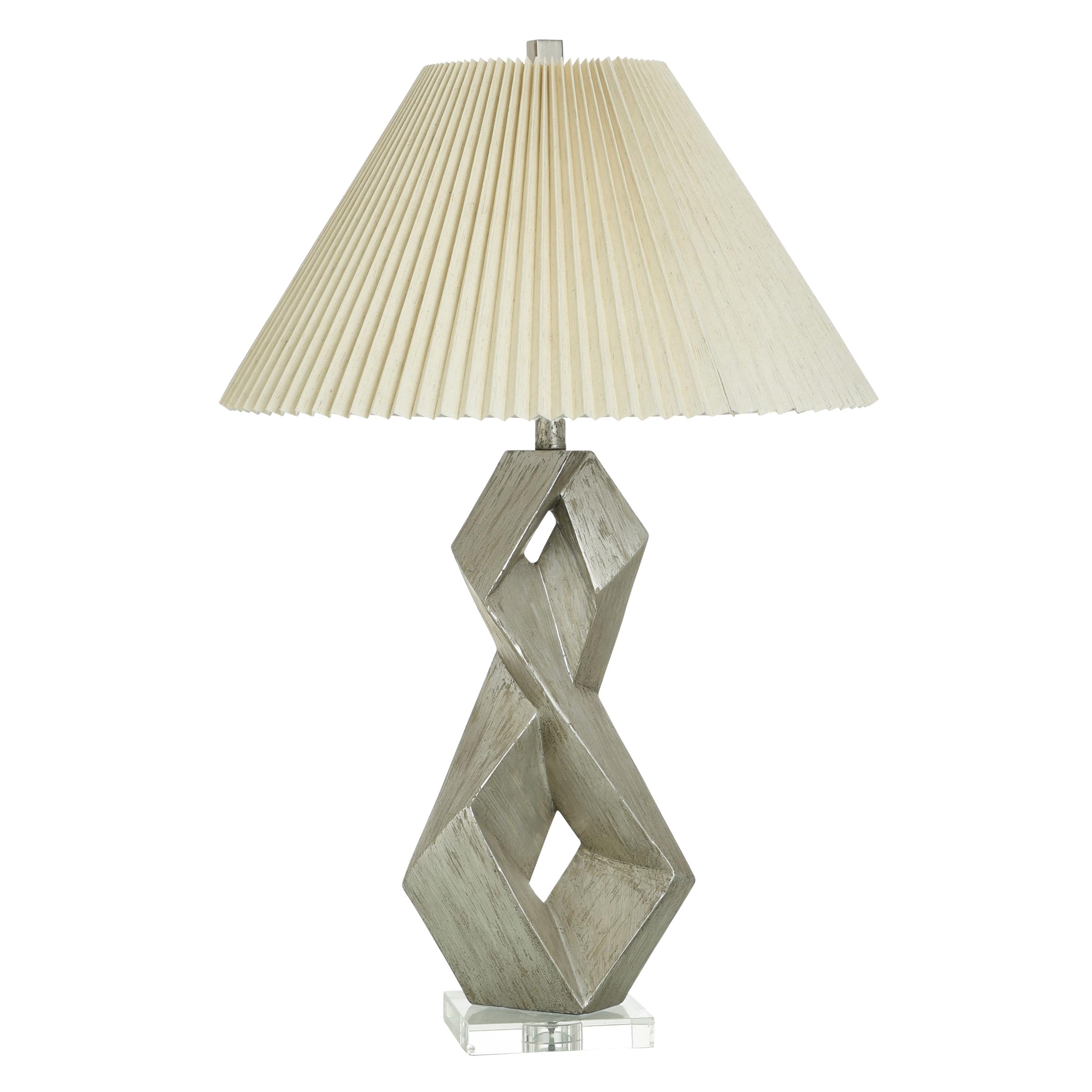 Style Craft Norman Wyatt Home - Eternity - Poly Table Lamp - Carme Silver - Beige Shade