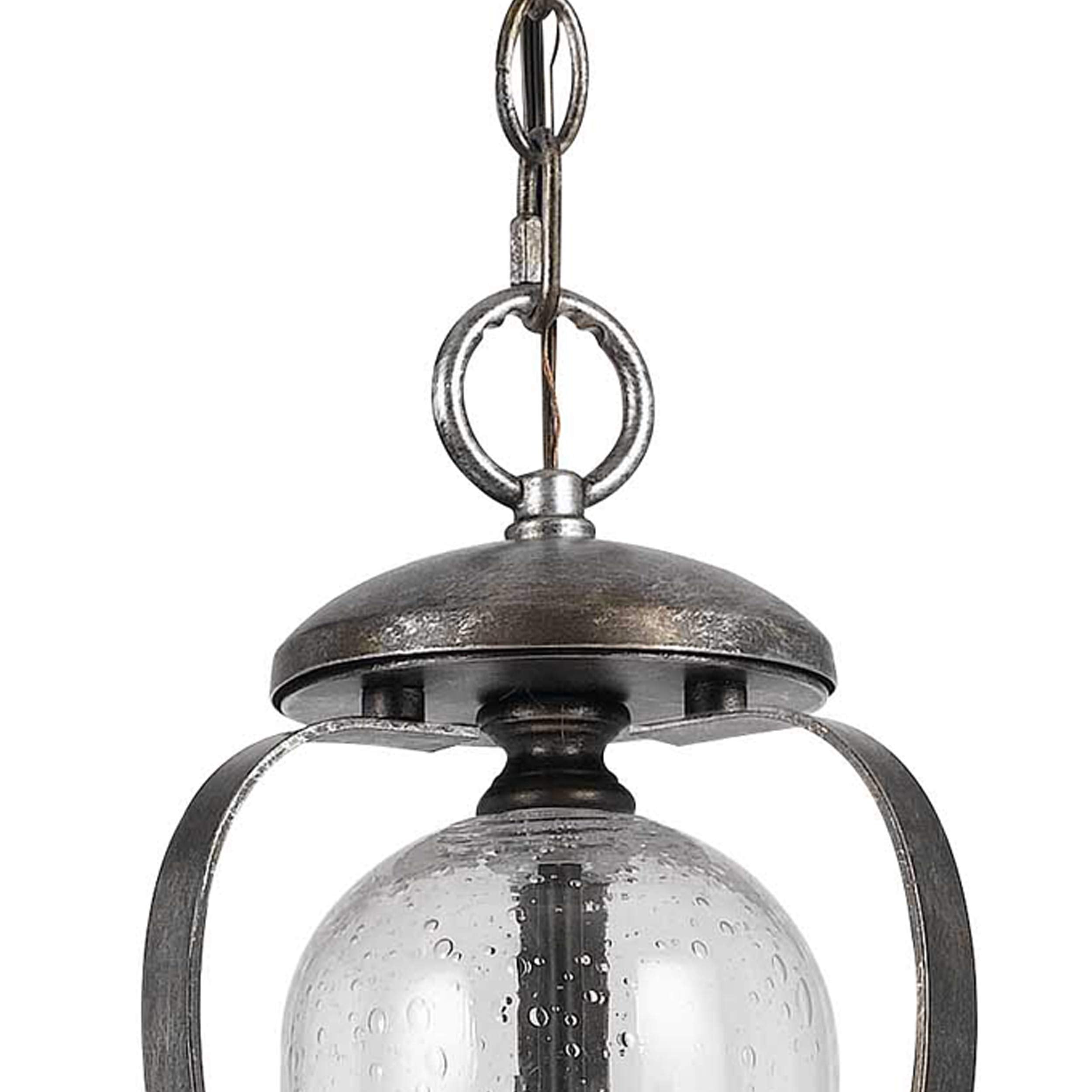 Benzara 3 Bulb Chandelier Metal Frame Glass Shades Model BM226298 Gray and Clear