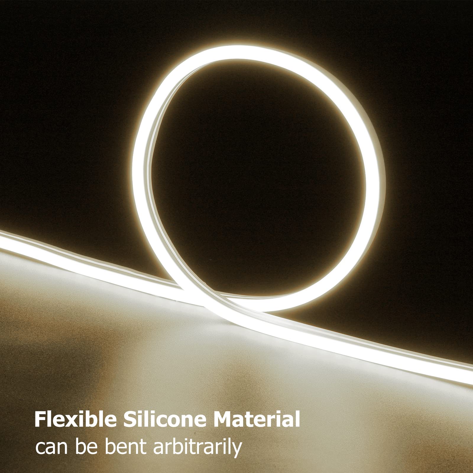 Galgreen Neon Rope Lights, 16.4ft Waterproof LED Strip, Dimmable Remote, Warm White, Flexible Silicone Rubber, Model st-ting-l171