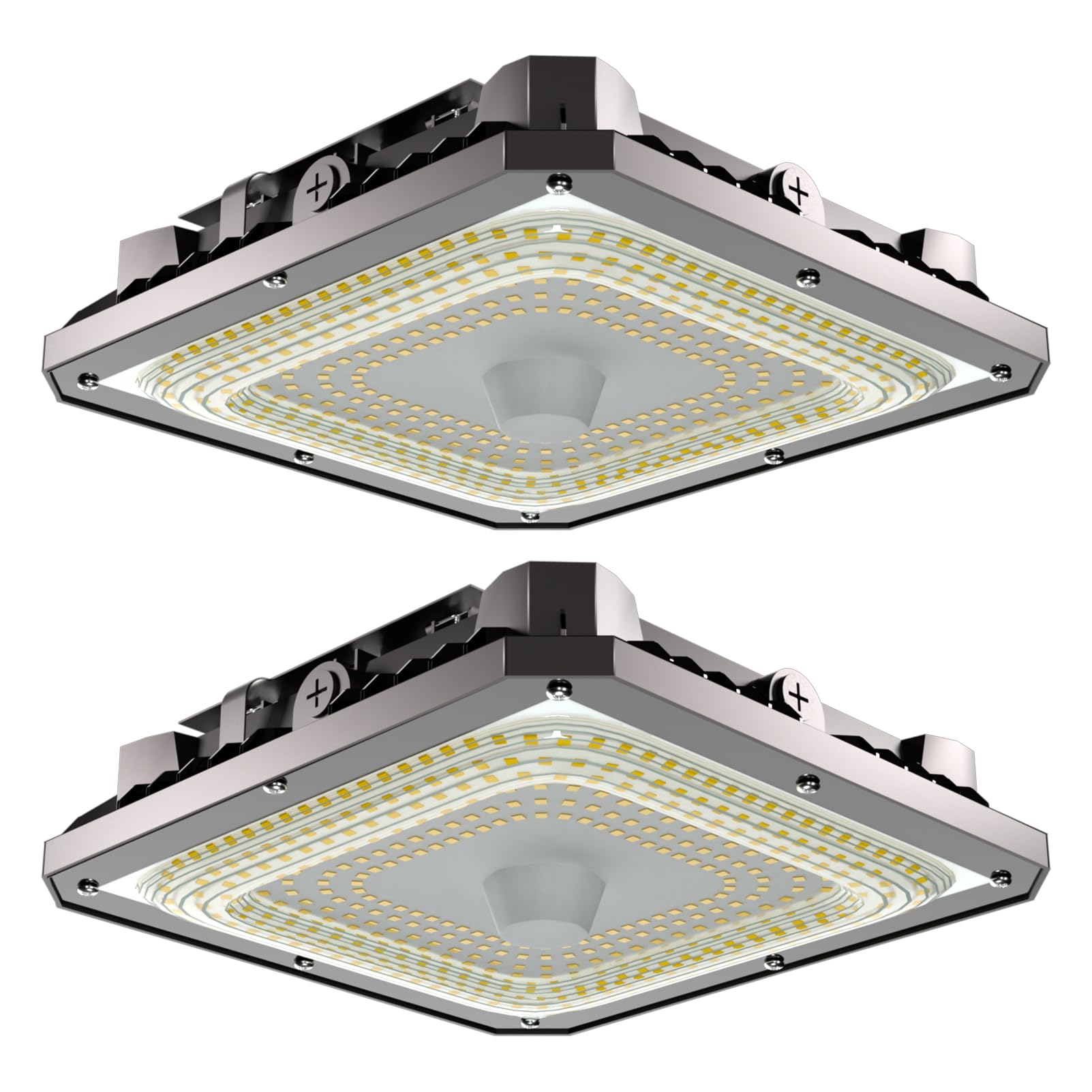 Lightdot 100W LED Canopy Celling Lights  Large Coverage 15000LM Canopy Light Outdoor LED for Garage Carport Entrance Porch Barn 5000K  100-277V IP65 Waterproof  ETL Listed - 2Pack