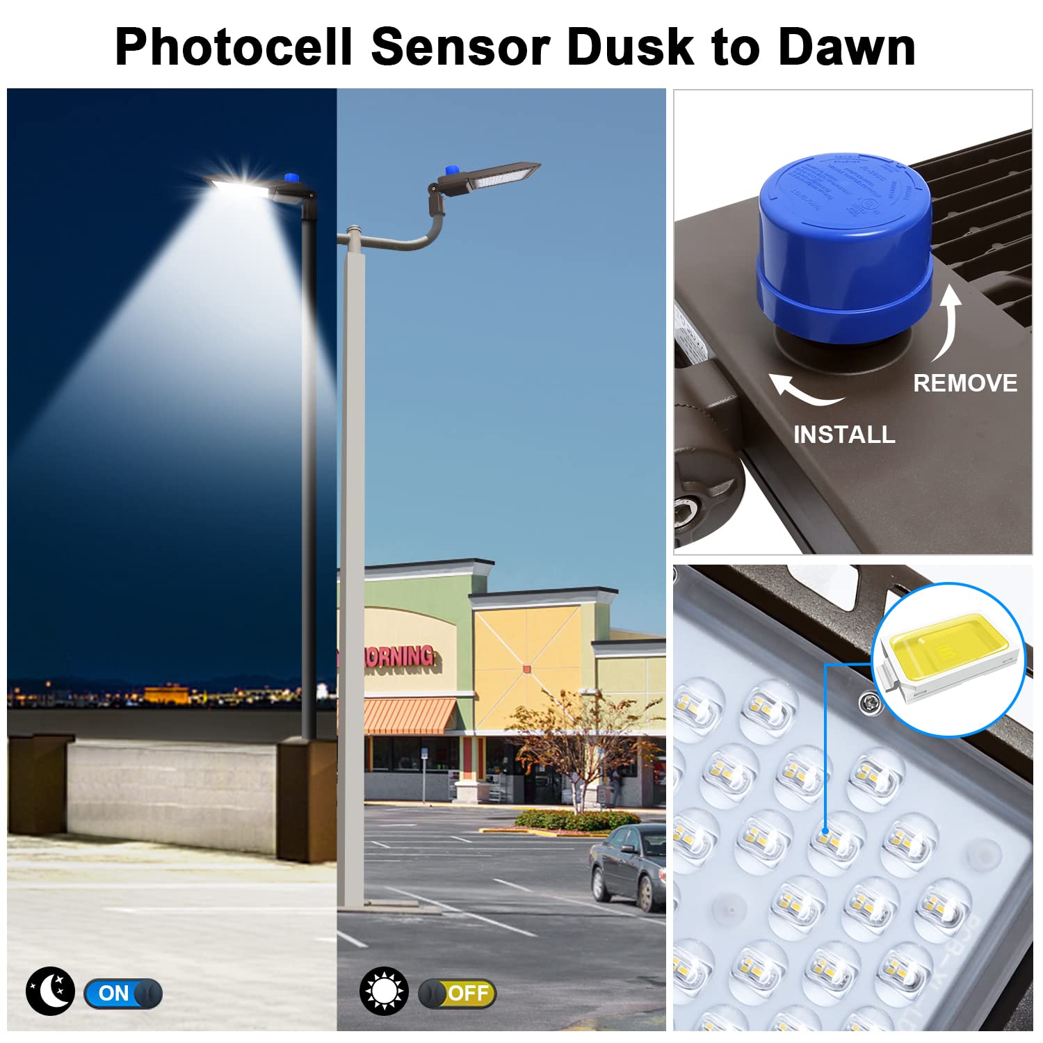 Biritalo 45000Lm Led Parking Lot Light 300W Dusk To Dawn Ip65 Waterproof Outdoor Fixture