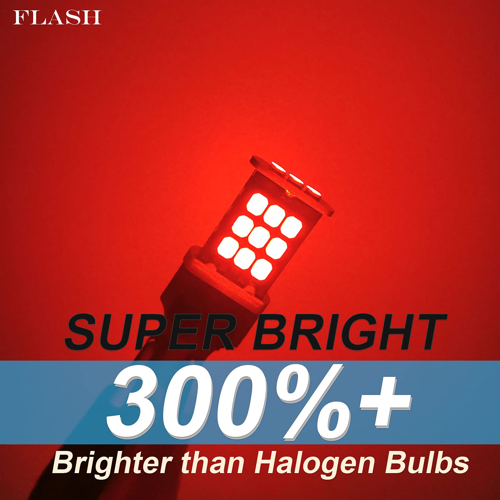 FANTELI 3157 LED Bulb Red for Brake Lights, 300% Brighter, Aluminum, Model 3157-2835-NO-RED-FAD, Pack of 2