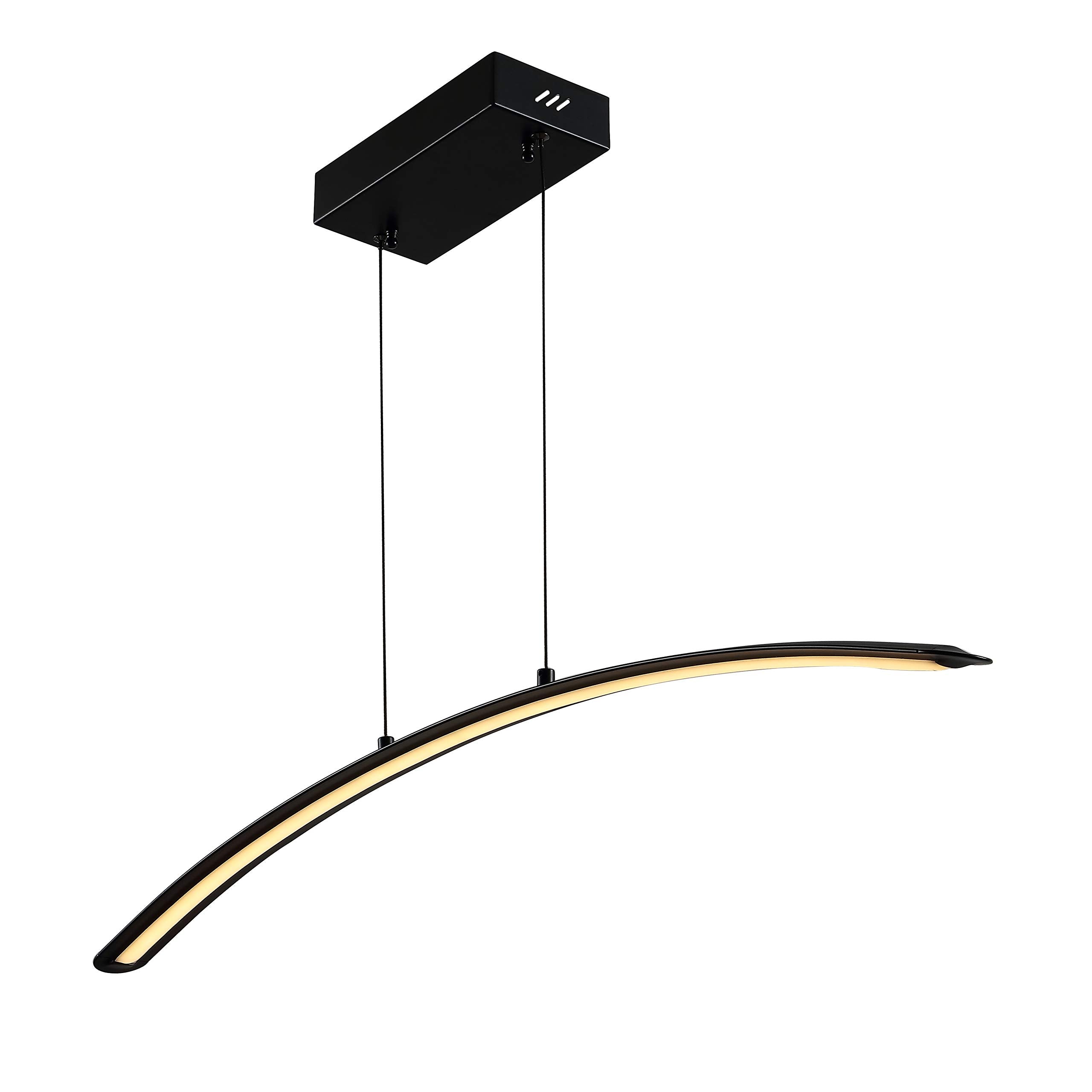 JONATHAN Y Roxanna 41.5in Dimmable LED Linear Pendant Light, Metal, Black, Model JYL7012B