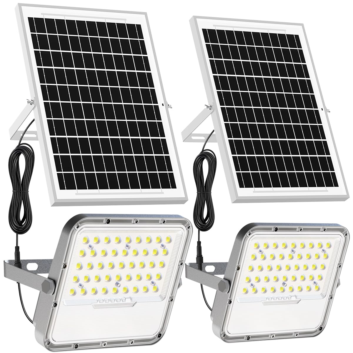Engrepo Solar Lights Outdoor IP65 Waterproof Outside Solar Powered Security Flood Light with Remote Control 3000LM Auto On/Off D