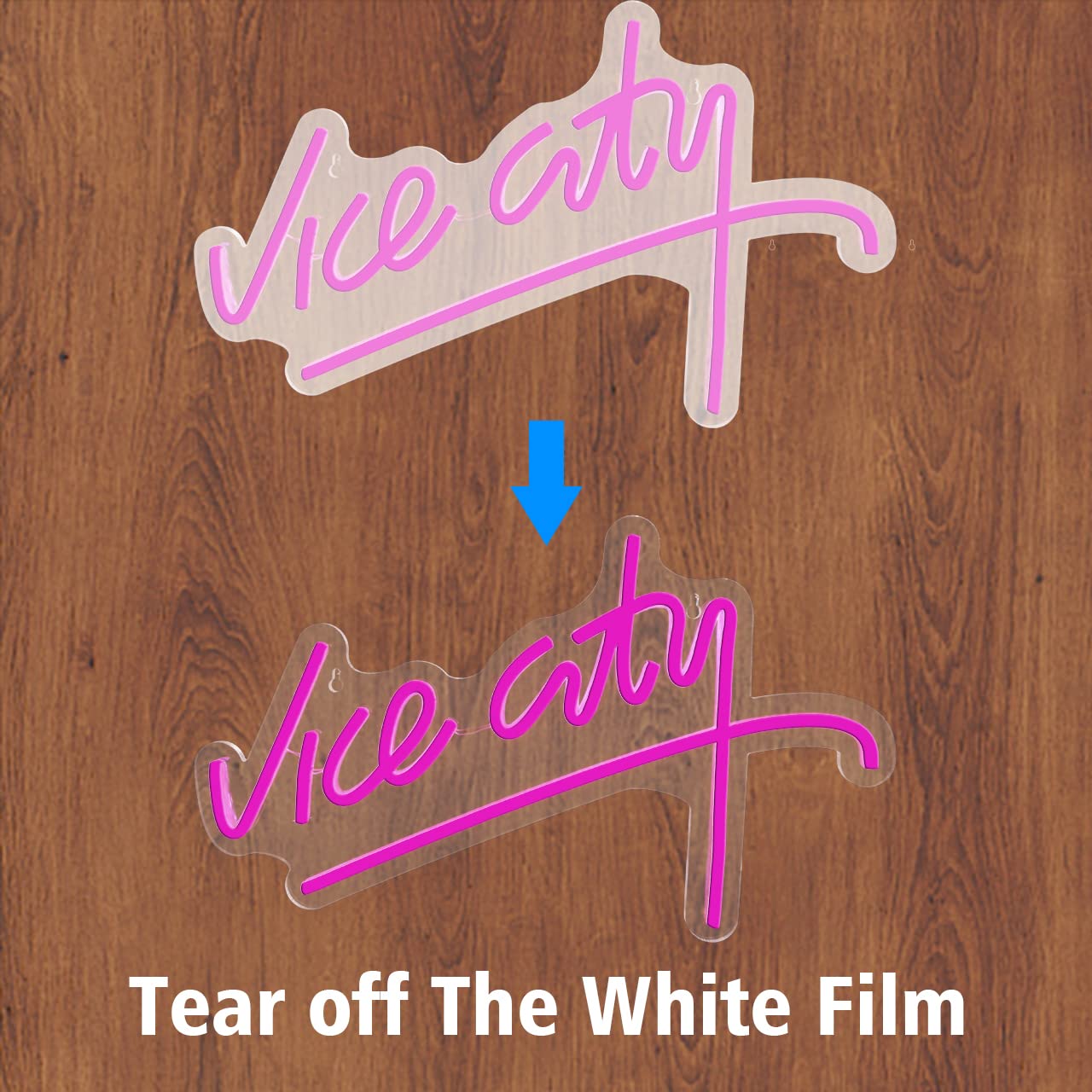 Imegina Pink Vice City Neon Sign - Dimmable Led Usb Light For Bedroom, Game Room, Bar, Party