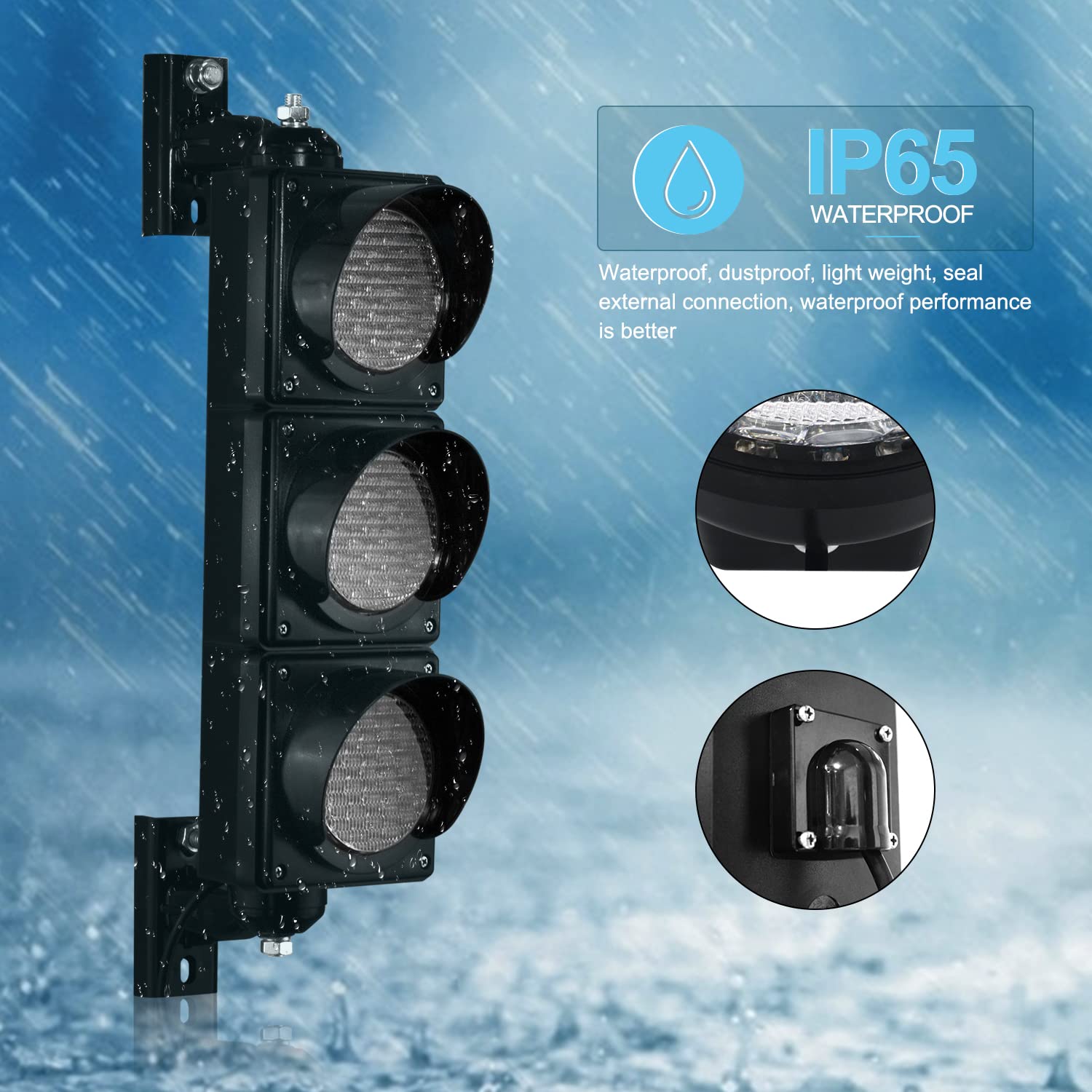 Bbmi Ac85-265V(4 Inch) Traffic Light, Red Yellow Green Traffic Signal Light, Pc Housing Stop And Go Light, Outdoor Waterproof Ip65 Industrial Led Traffic Lamp