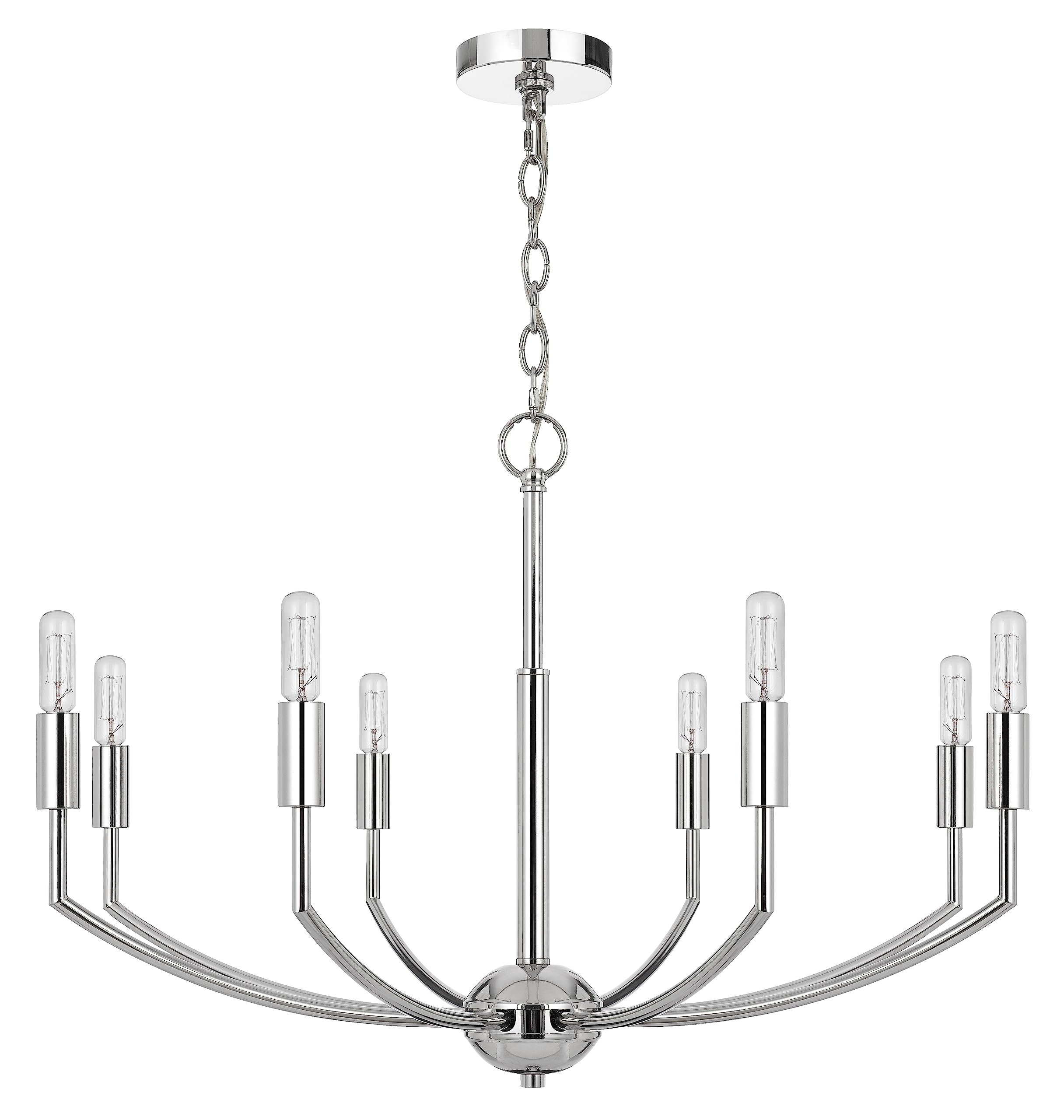 Cal Lighting Maxton 60W x 8 Metal Chandelier, Chrome