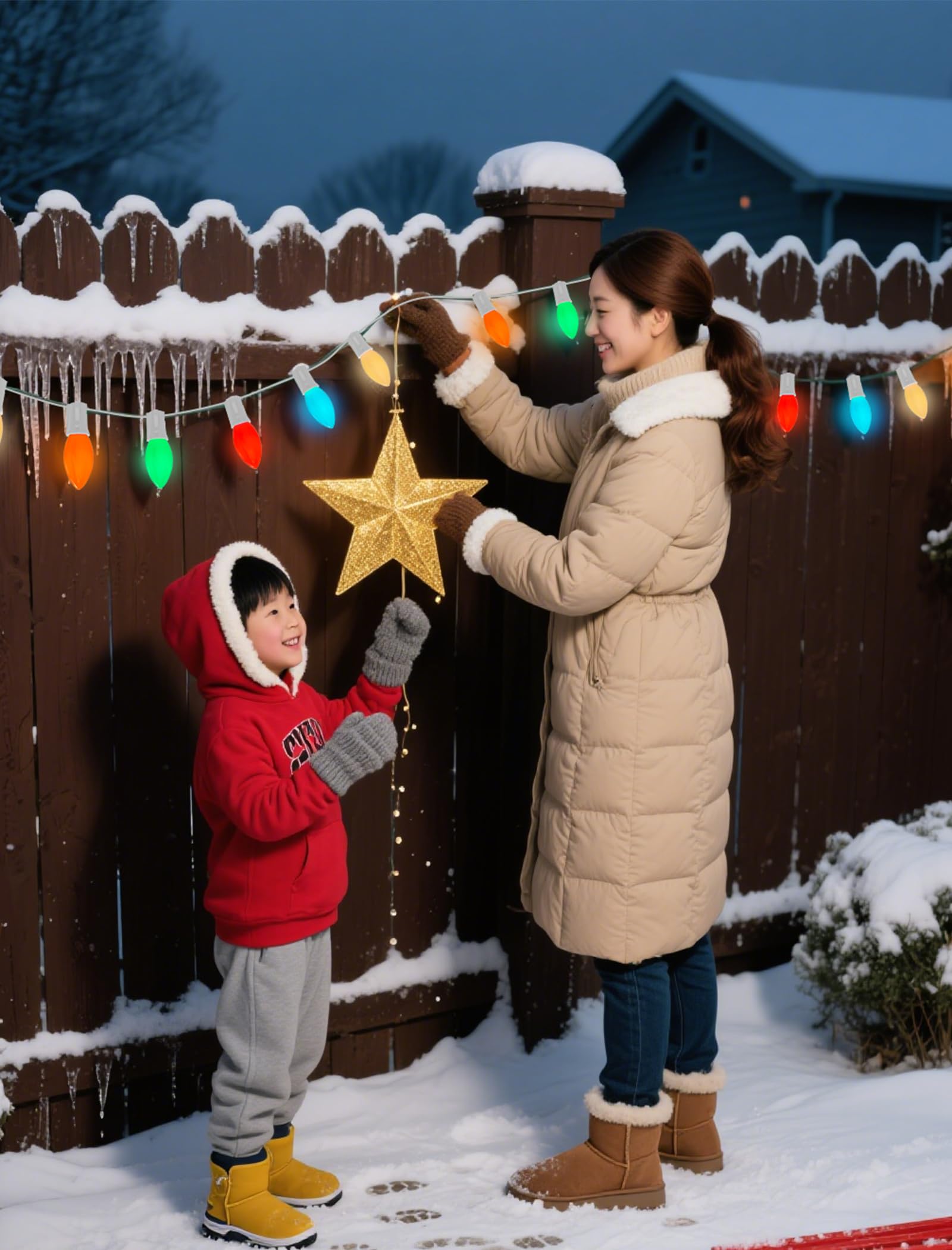 25Ft C9 Led Christmas Lights Outdoor  Vintage Christmas String Light Plug In With 26 Shatterproof C9 Multicolor Bulbs Christmas Decorations Lights For Christmas Tree Patio Roofline Party  White Wire