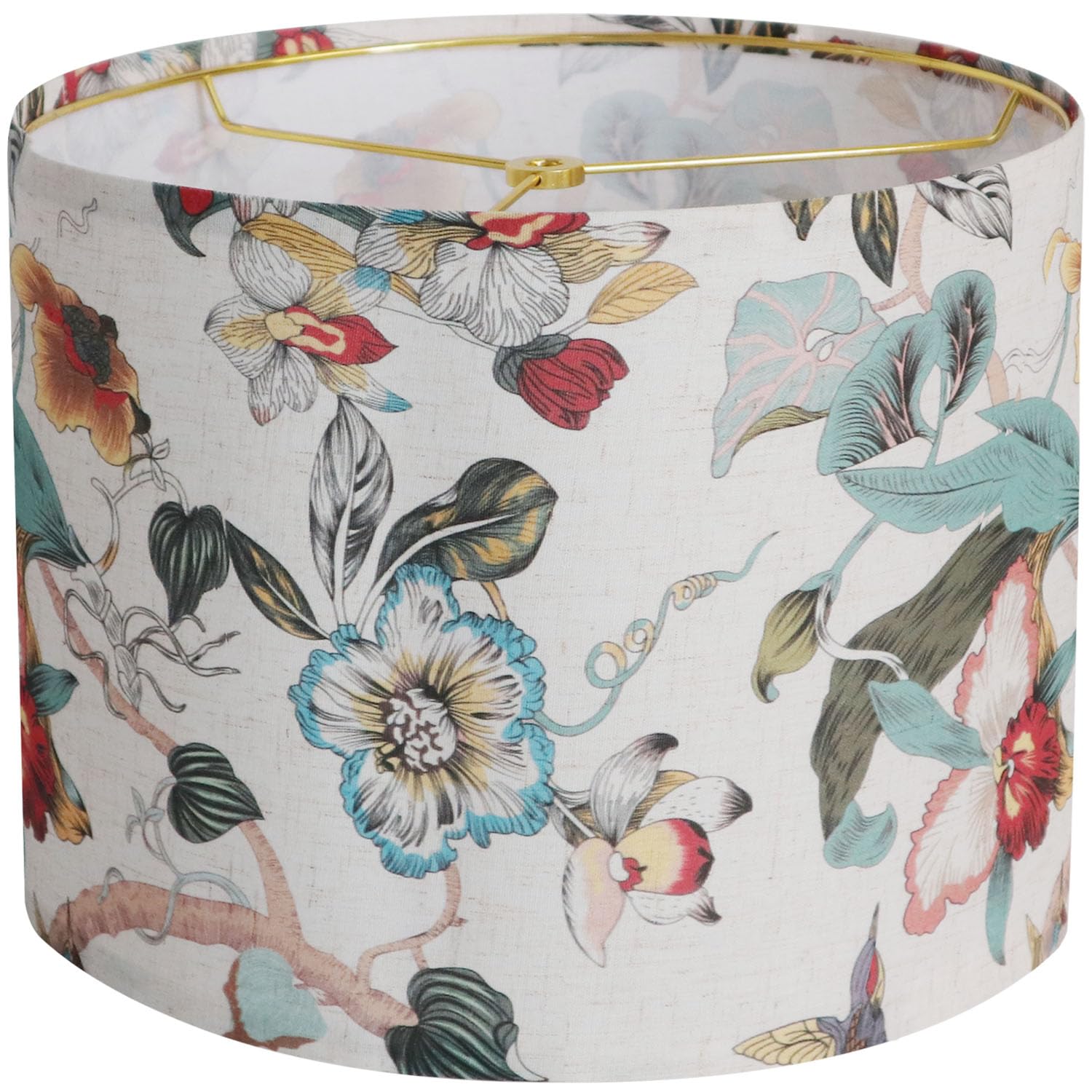 Rumidoph Drum Lamp shades Linen Medium Lamp shade 1 Pack, 13Top x 13Bottom x 10High(Spider) Printed Floral Lampshade for Table L