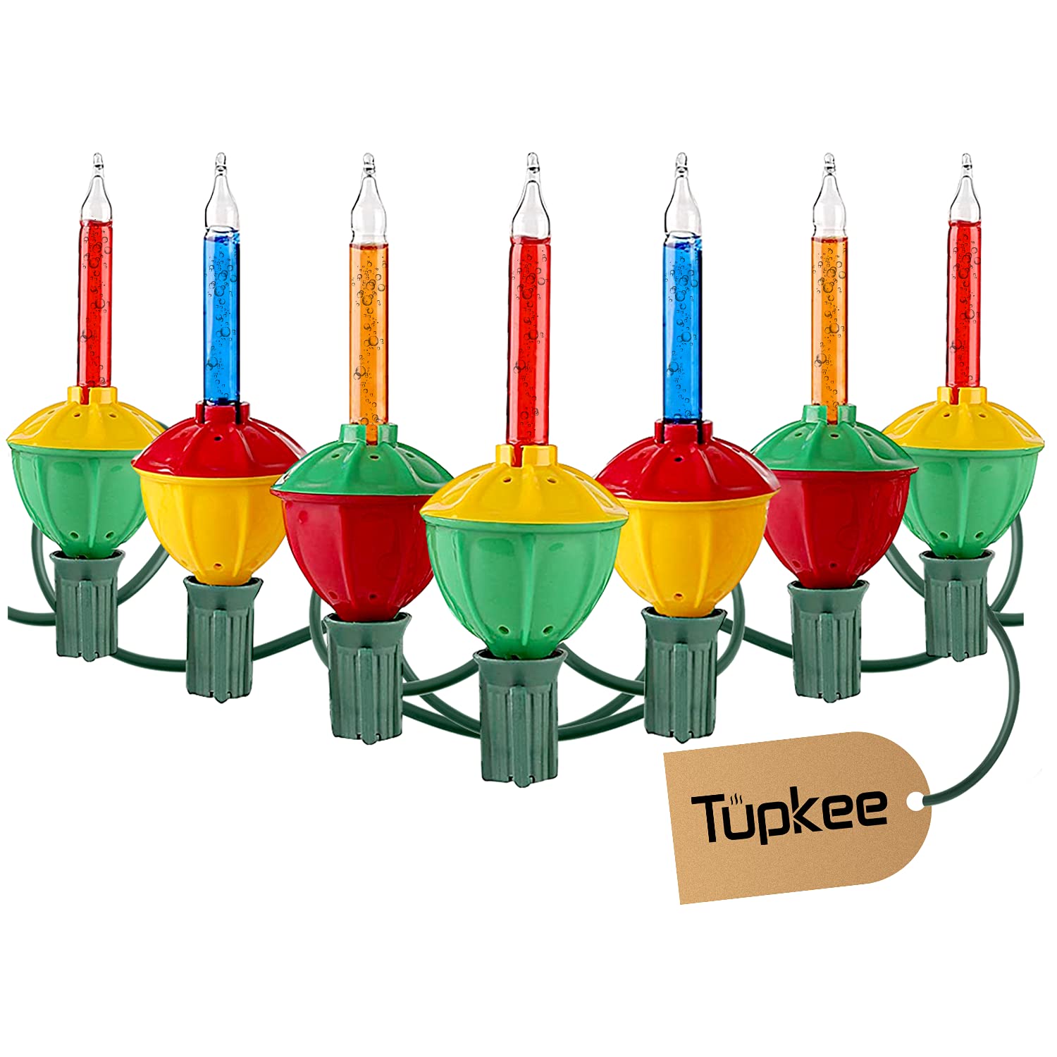 Tupkee Christmas Bubble Lights – Set Of 7 Multi-Color Lights - Bubble Lights For Christmas Tree Holiday Decor