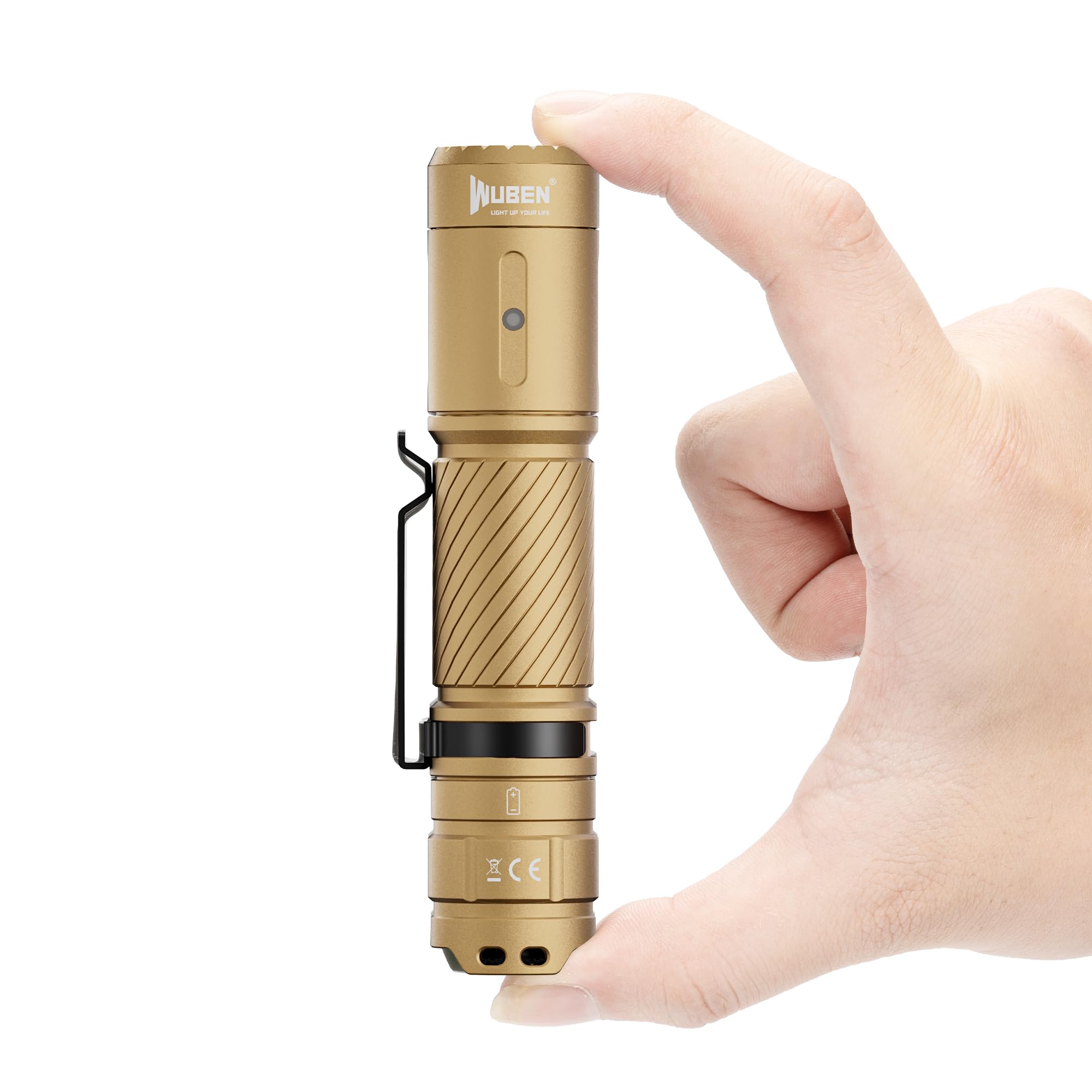 WUBEN C3 Flashlight 1200 Lumens Rechargeable LED Tactical Light IP68 Khaki