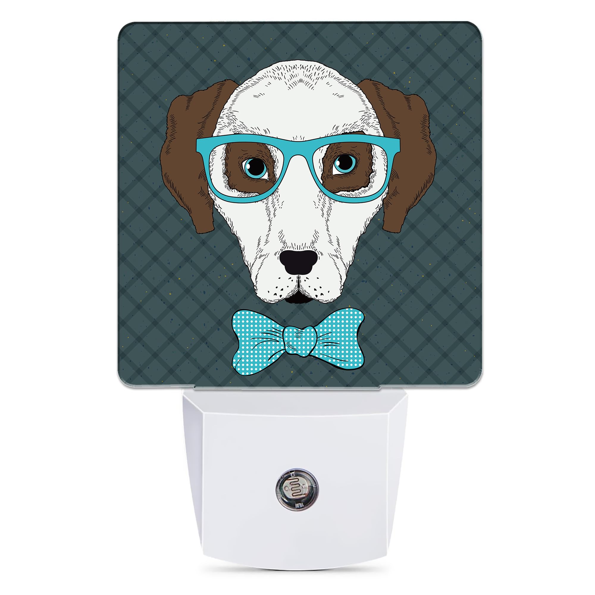 Jopowide Dog,Hipster Portrait Dog Night Light, Dusk to Dawn Smart Sensor Nightlight for Bedroom Bathroom Kitchen Hallway Stairs 