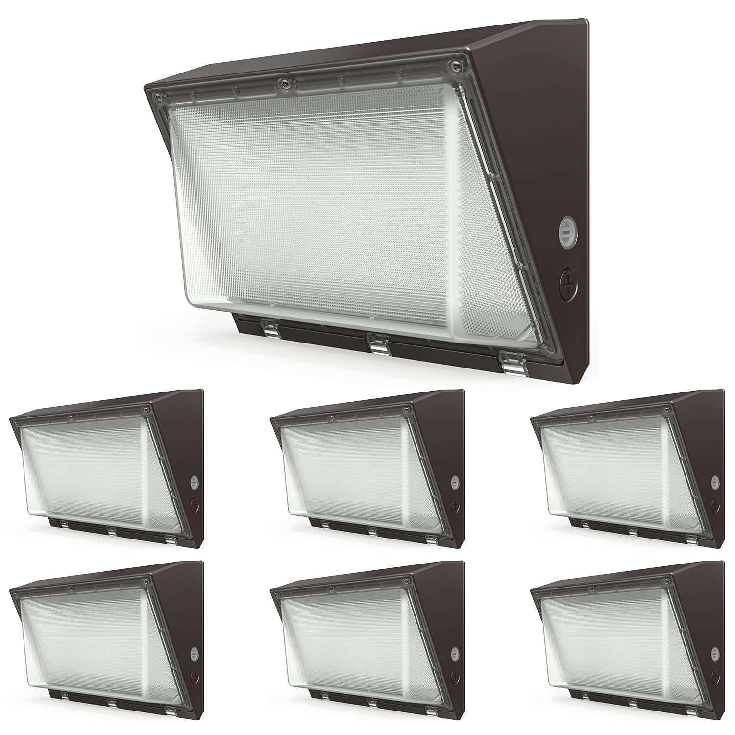 Sunco 6 Pack LED Wall Pack, Dusk to Dawn Outdoor Exterior Patio Porch Mount Security, 0-10V Dimmable, 120W/100W/80W, 18000 LM, 3