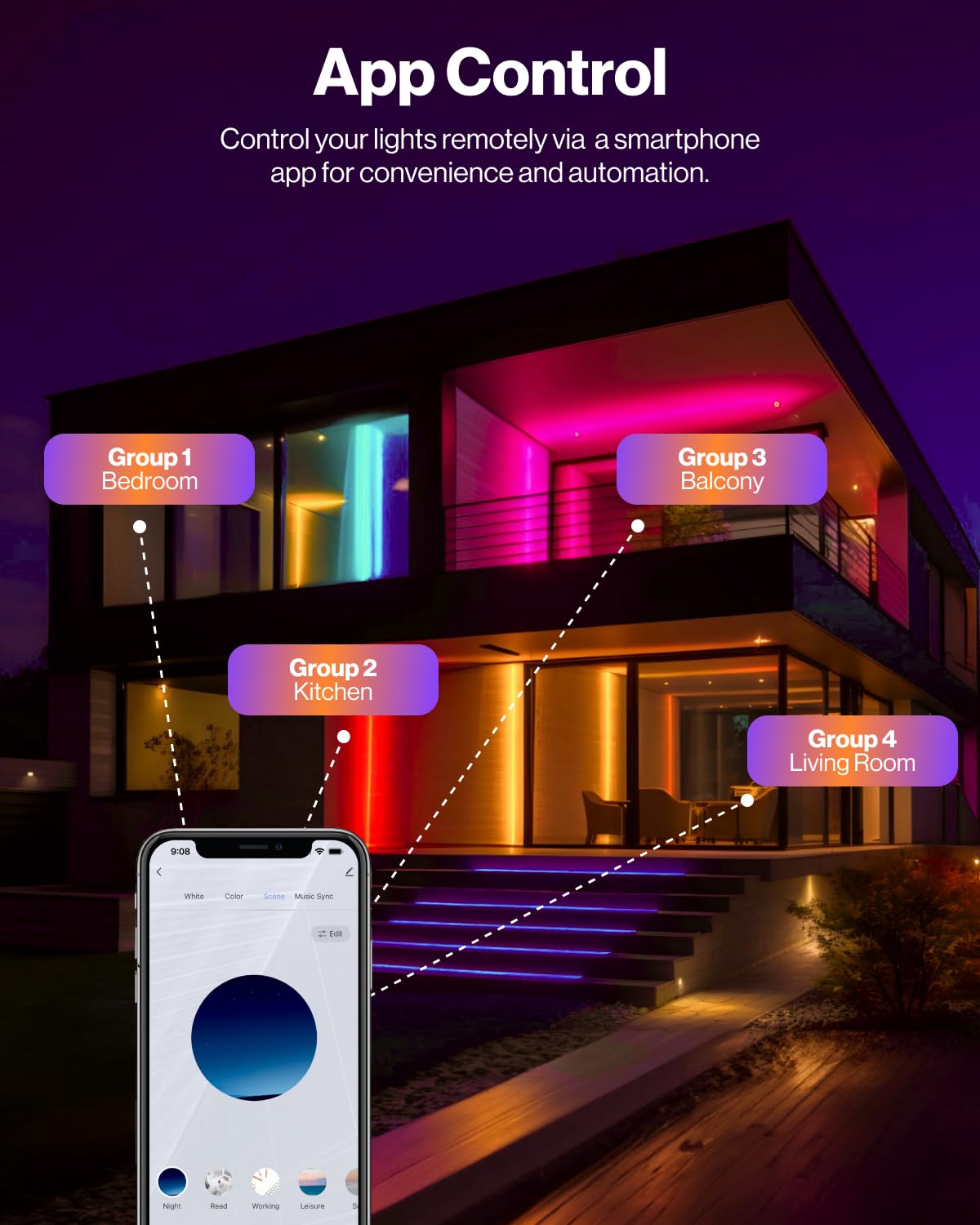 Sunco 2 Pack 6 Inch Smart Ultra Thin Led Recessed Ceiling Lights With Night Light, Tunable Cct 2700K To 6000K, Dimmable, 15W, Sm