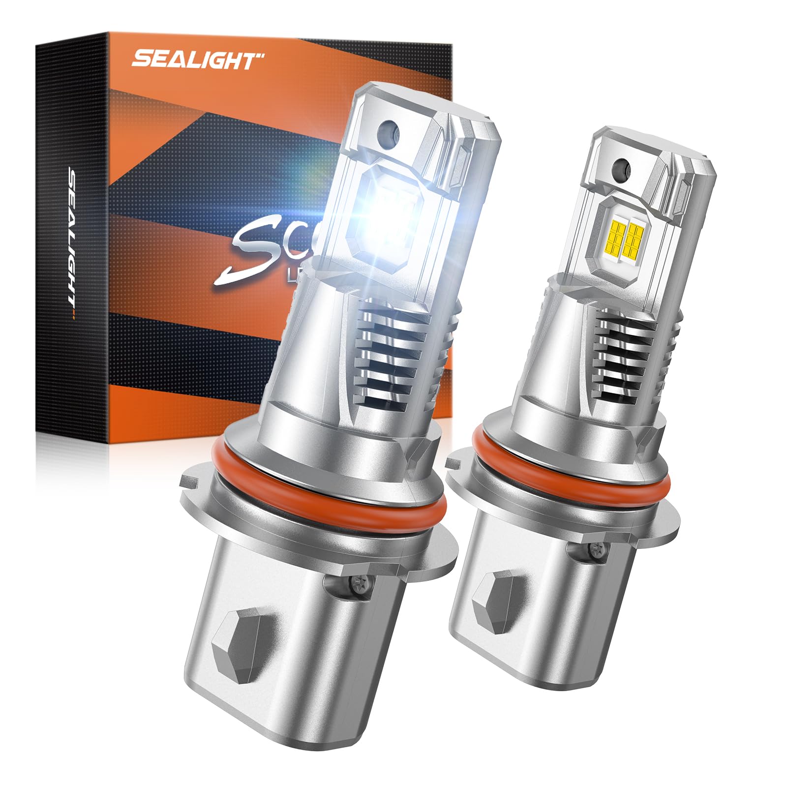 SEALIGHT 9007 LED Bulb, Super Bright 6500K Cool White, Aluminum, Fog Light, Pack of 2, 46,000LM