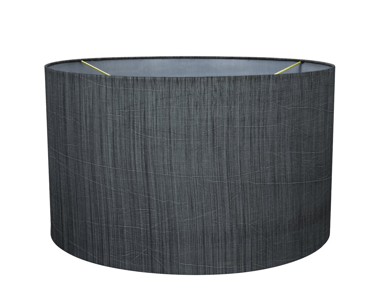 Aspen Creative 58327B, Drum Uno Lamp Shade, Grey & Black, 17&quot; Top x 17&quot; Bottom x 10&quot; Height, Slip UNO 36mm