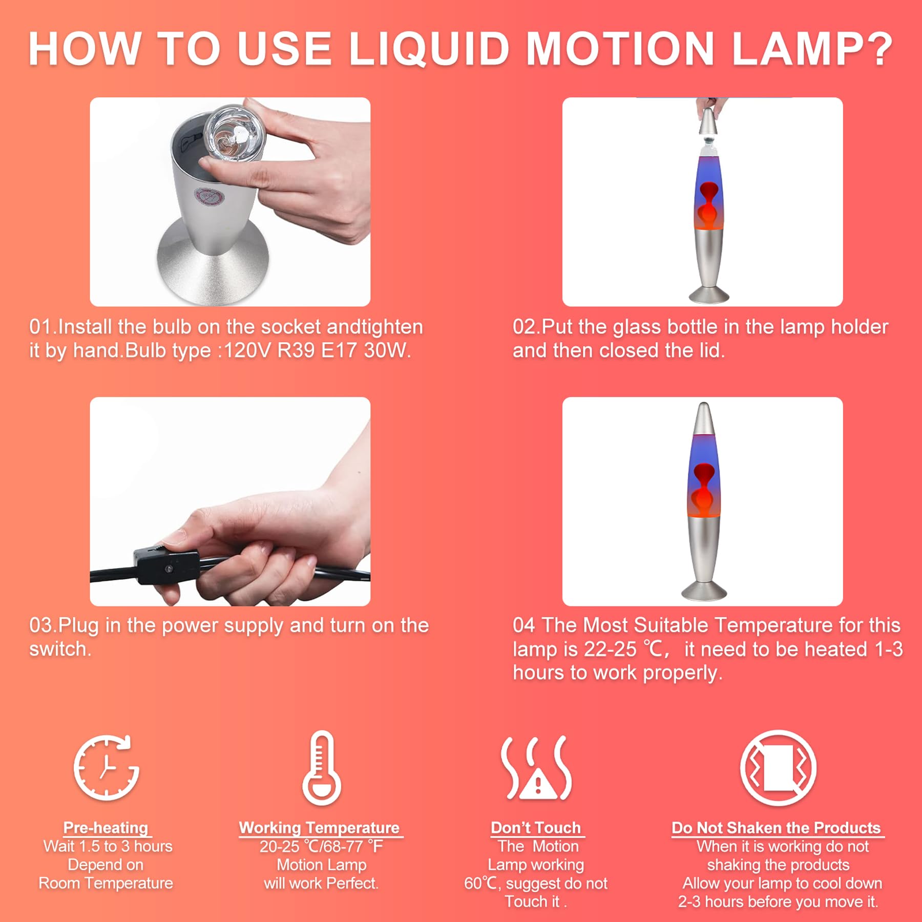 16Inch Beautiful Liquid Lamp, Relaxing Night Light Home D  cor Motion Lamp for Living Room Office Bedroom Lamp for Adults, Teens