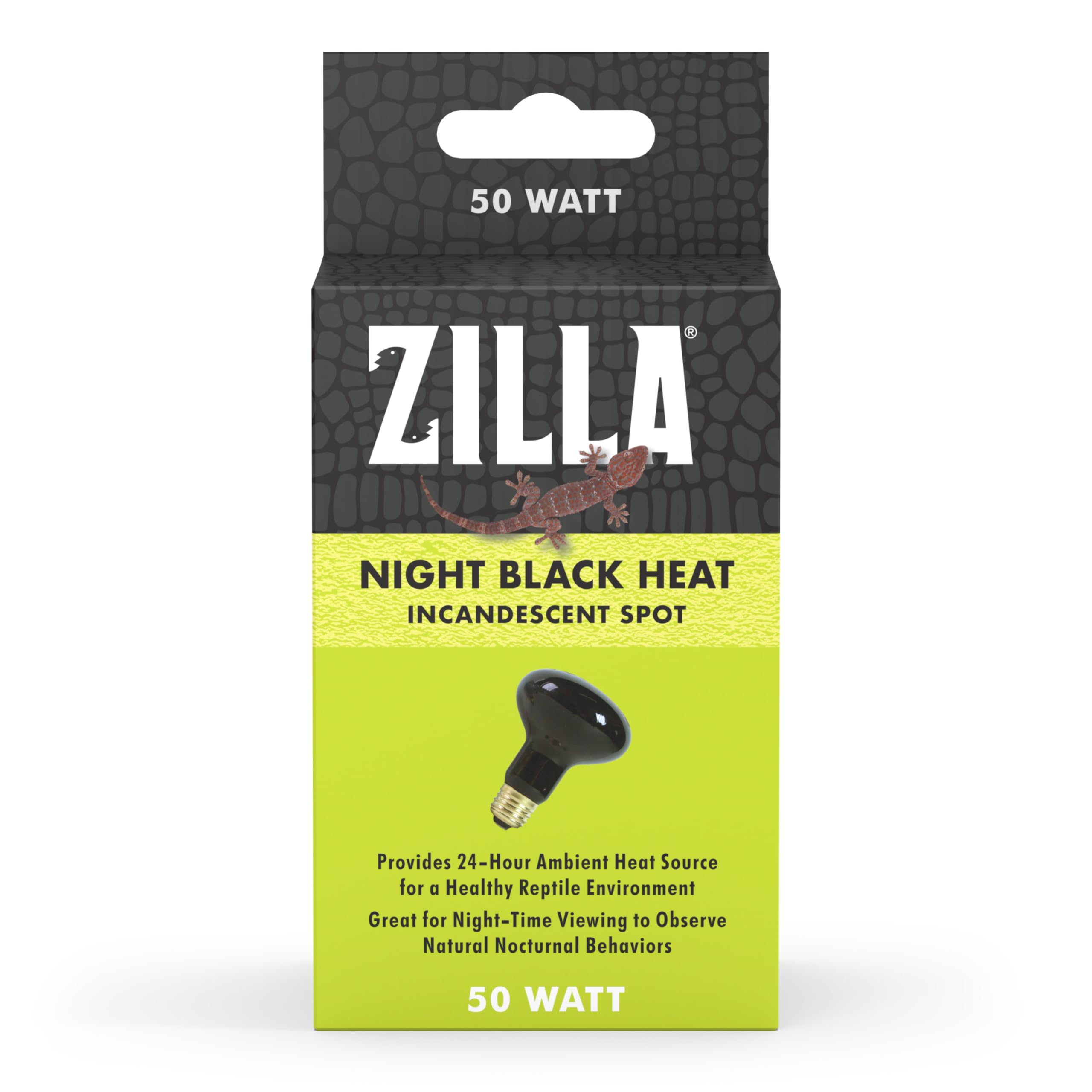 Zilla Incandescent Spot Bulb, For Nocturnal Reptile Species, Night Black