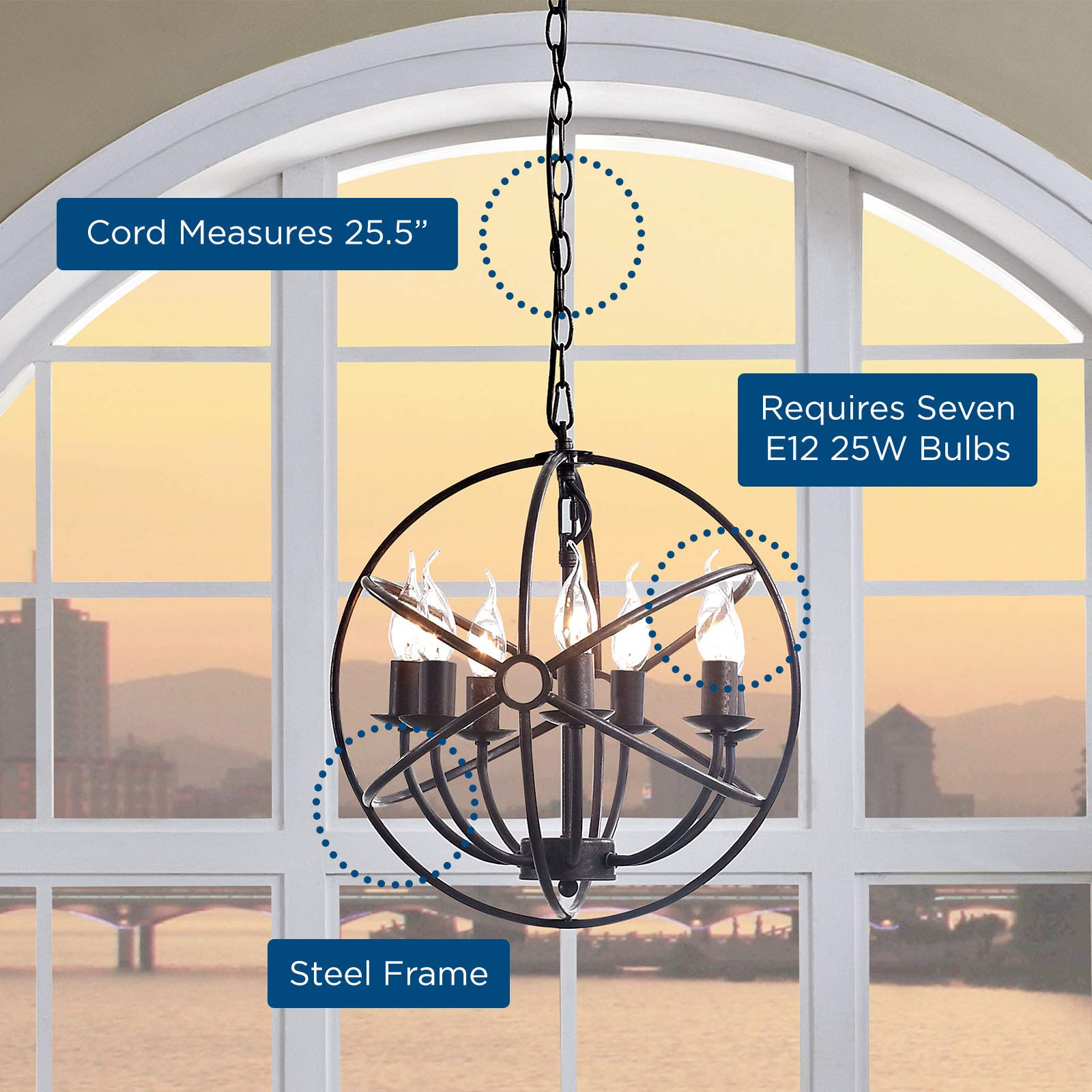 Modway Atom Chandelier, Brown