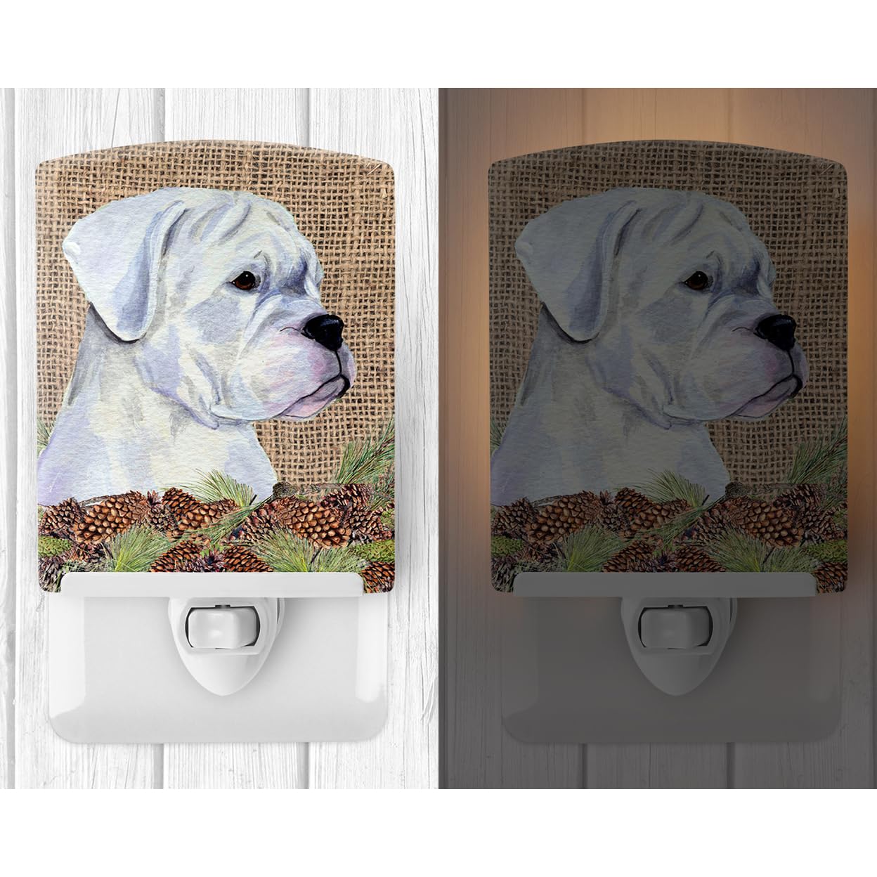 Carolines Treasures Ceramic Night Light, Boxer Design, UL-Certified, 6x4x3 inches, Multicolor, Model SS4098CNL