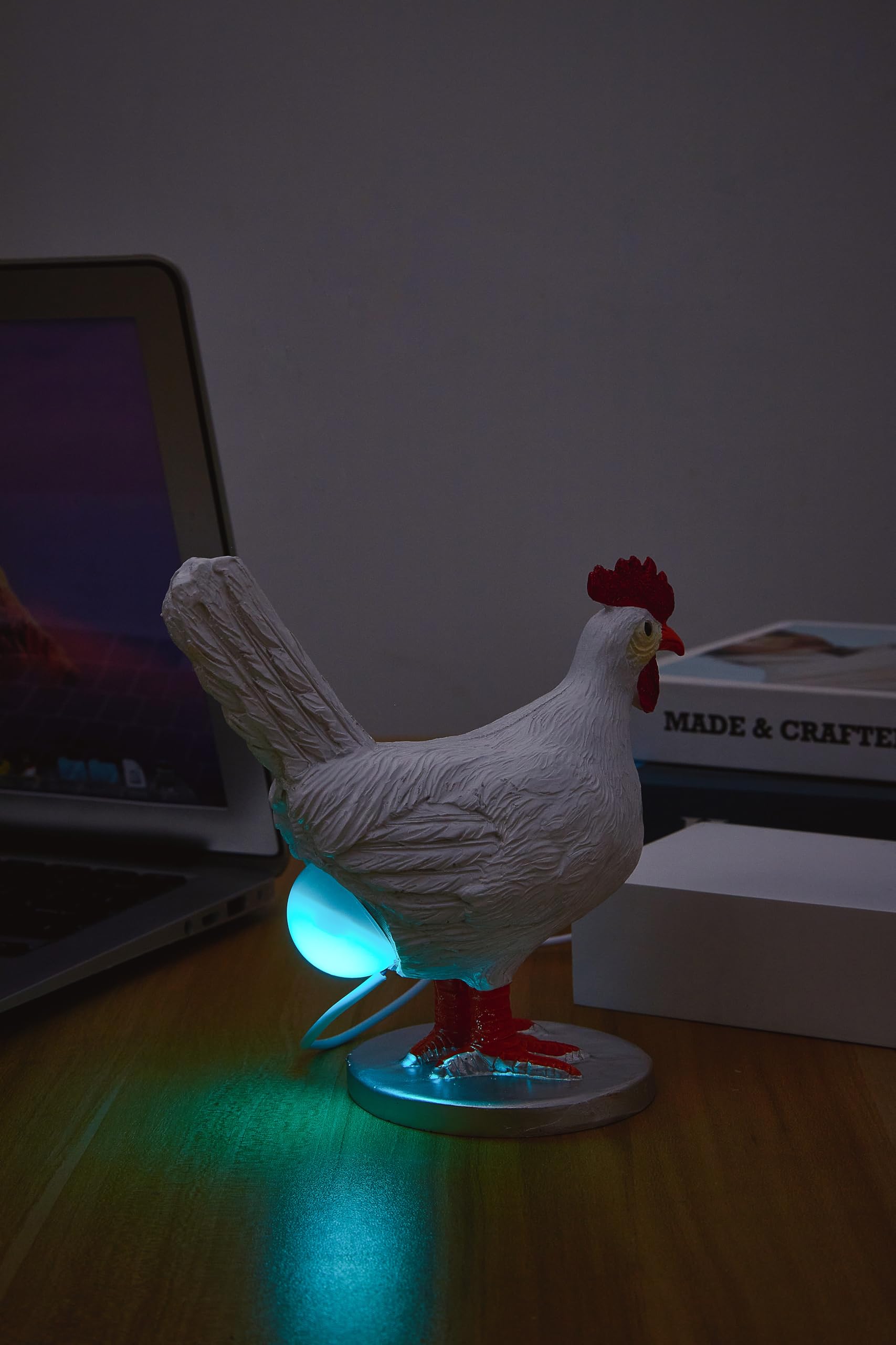 Upgraded Chicken Egg Lamp, Chicken Lamp, 16 Colors Change with Remote Control, 3D Resin Chicken Night Light with USB, Color Gift