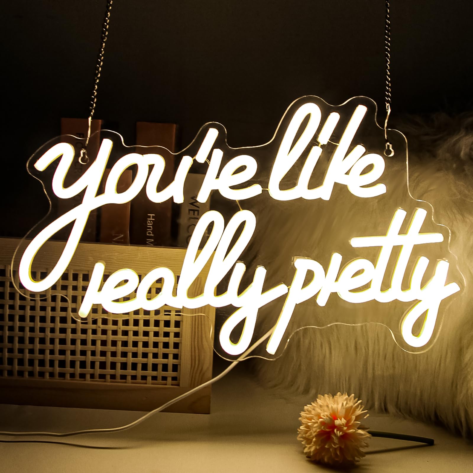 Gevbay Neon Wall Sign, LED Light for Decor, Warm White, 15.75 x 9.84 inches, Model GC-2401016, Dimmable, USB Powered