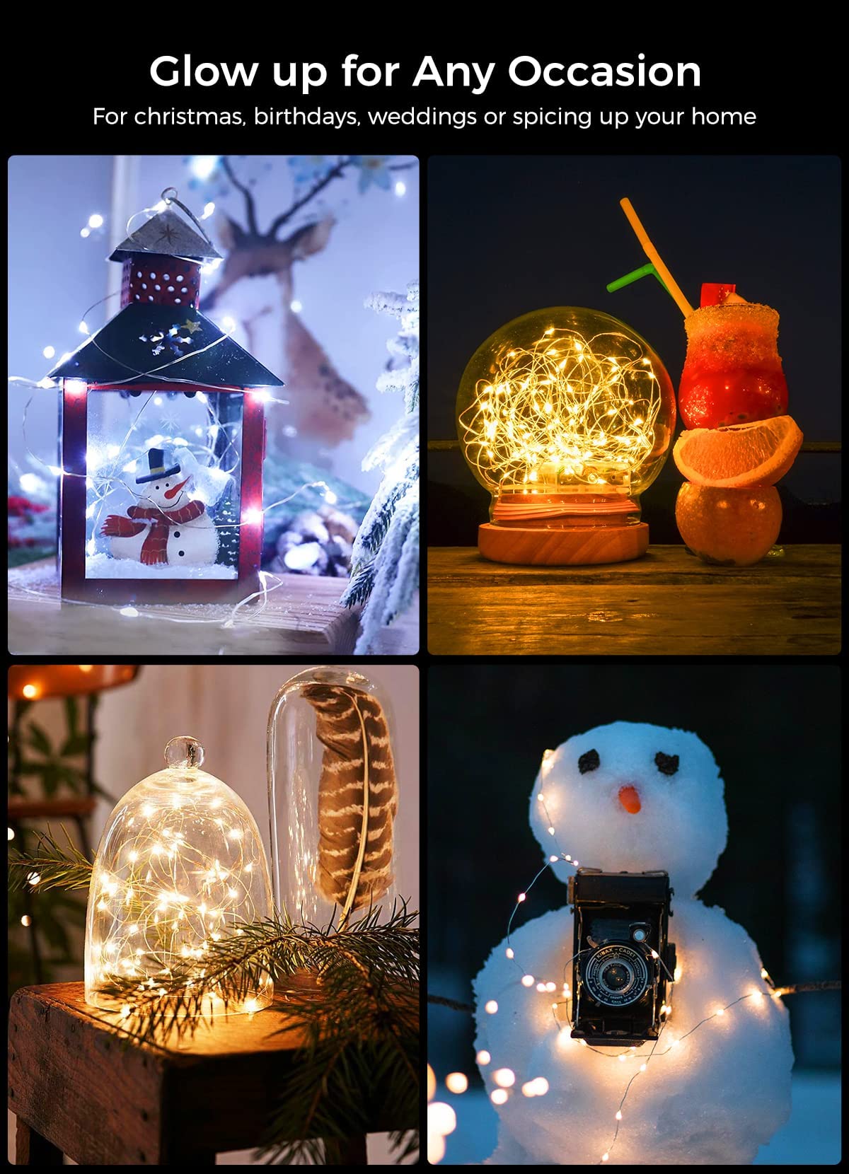 Brightown 12 Pack LED Fairy Lights, Battery Operated, Waterproof, Silver Wire, 7 Feet, Warm White + White, Model CR2032