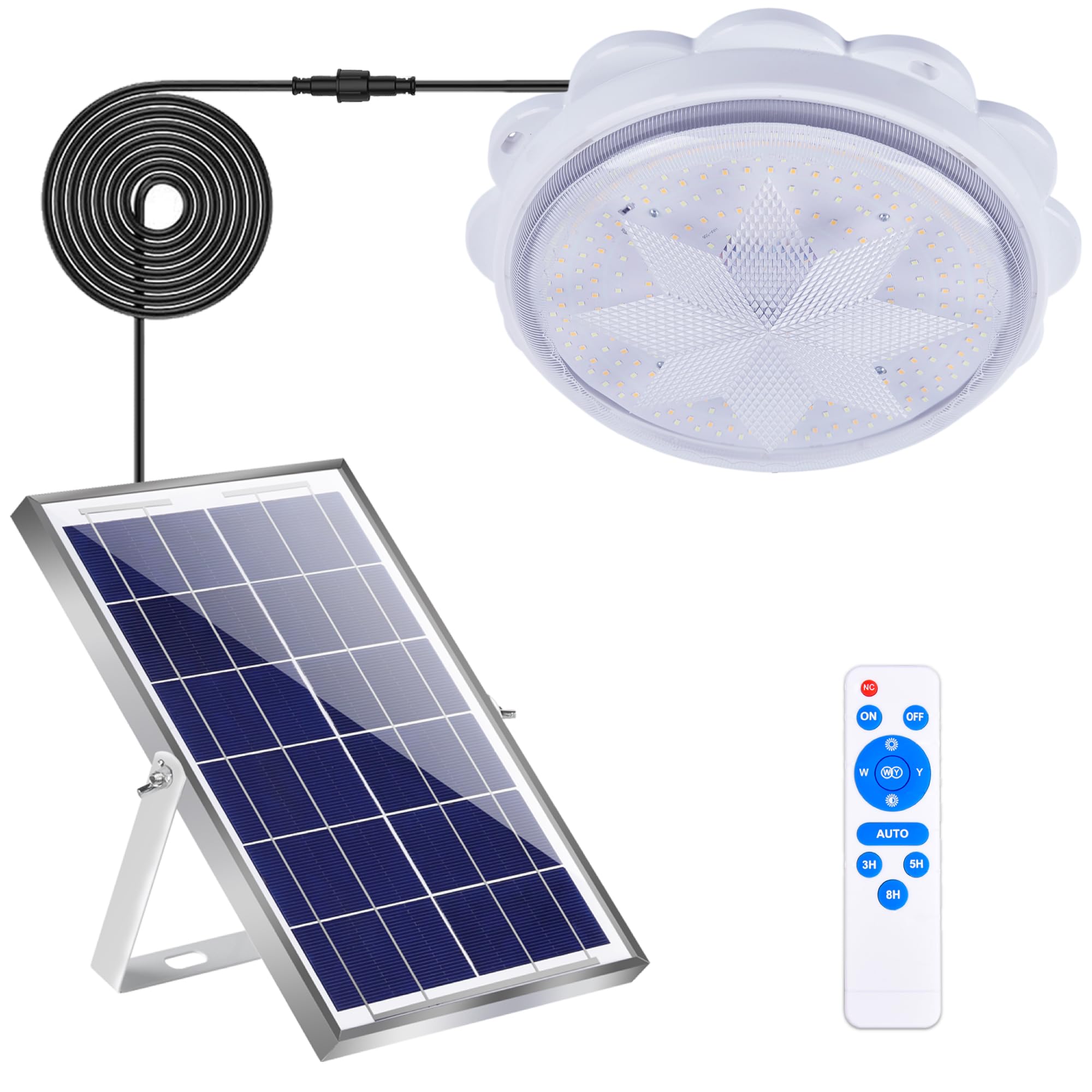 MEIHONG Solar Lights Indoor Home, Solar Shed Lights, Solar Porch Ceiling Light with Remote, Solar Ceiling Light with Remote, Sol
