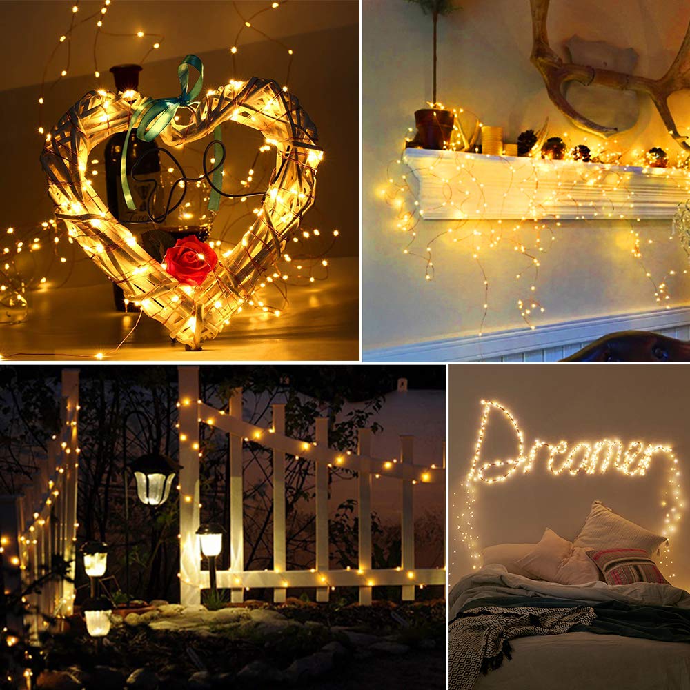 Moobibear Ultra Long LED String Lights, 500 LEDs Copper Wire, Warm White, 164ft Fairy Lights with Plug and Switch