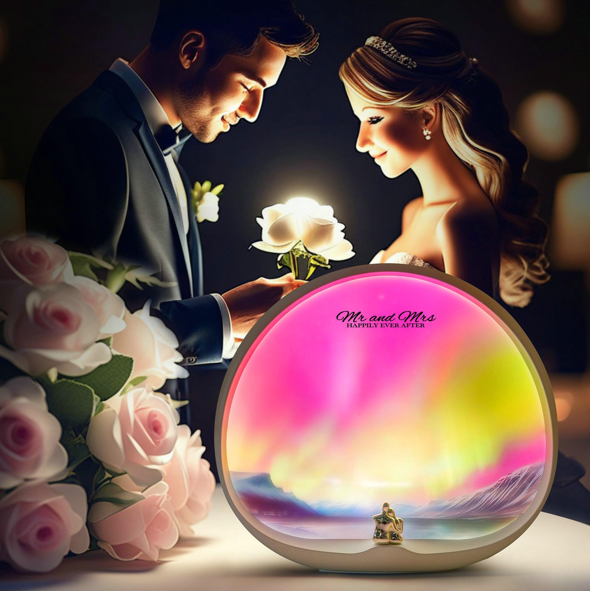 Mamre Northern Lights Night Light Touch Dimmable Creative Valentine Christmas Birthday Gift For Him/Her