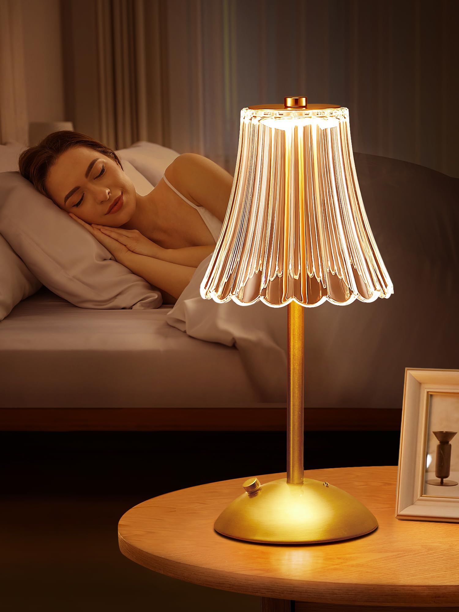 LED Table Lamp,3200mAh Battery Operated Lamp Rechargeable Lamp,30 Lighting Modes Bedside Lamps for Bedroom Lamp,Touch Lamps for 