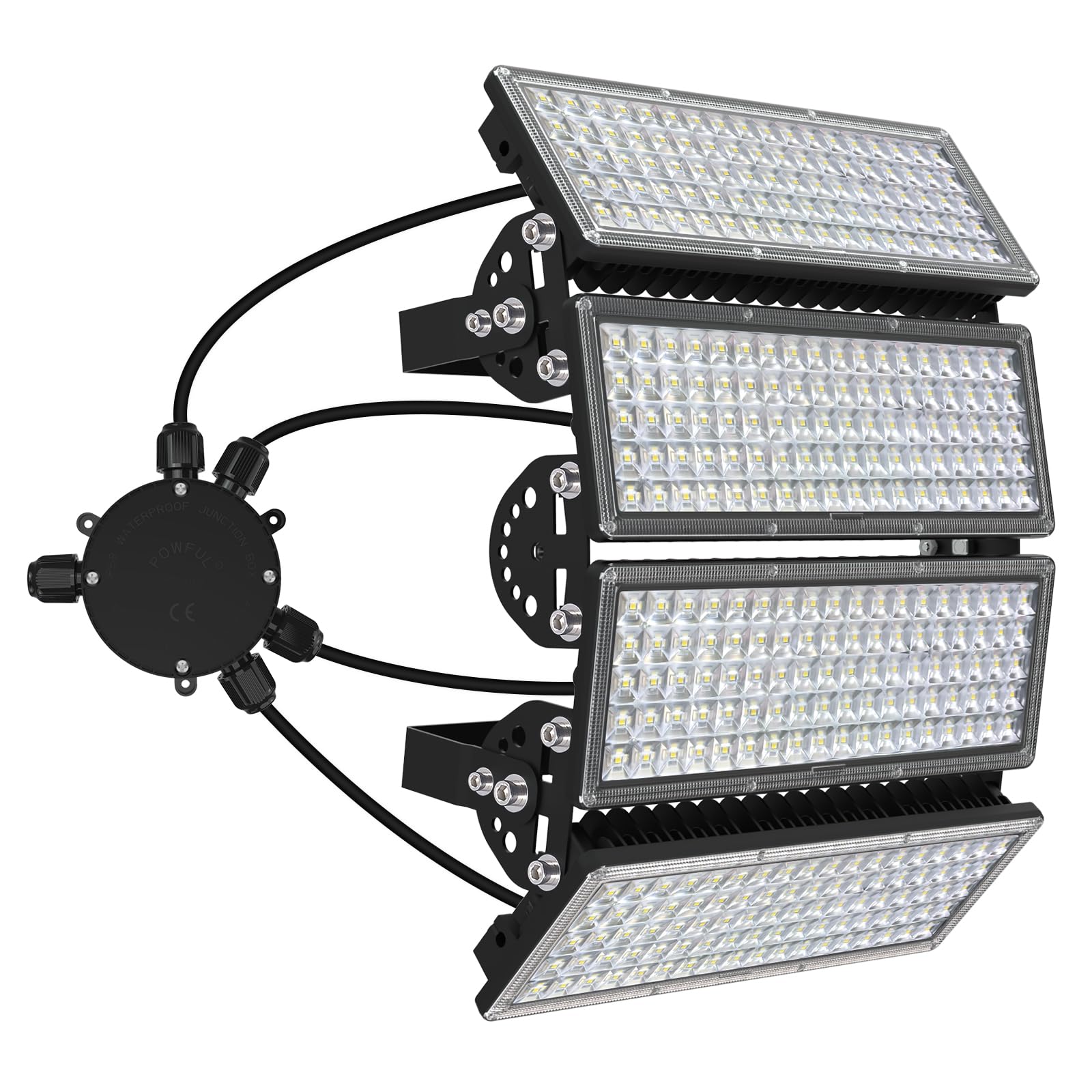 Kekeou 400W Stadium Lights Outdoor Led  56000Lm Flood Lights Outdoor  6500K Arena Light  Wider Lighting Angle Court Field Light Ip67 Waterproof For Parking Lot  Sports Court - Black