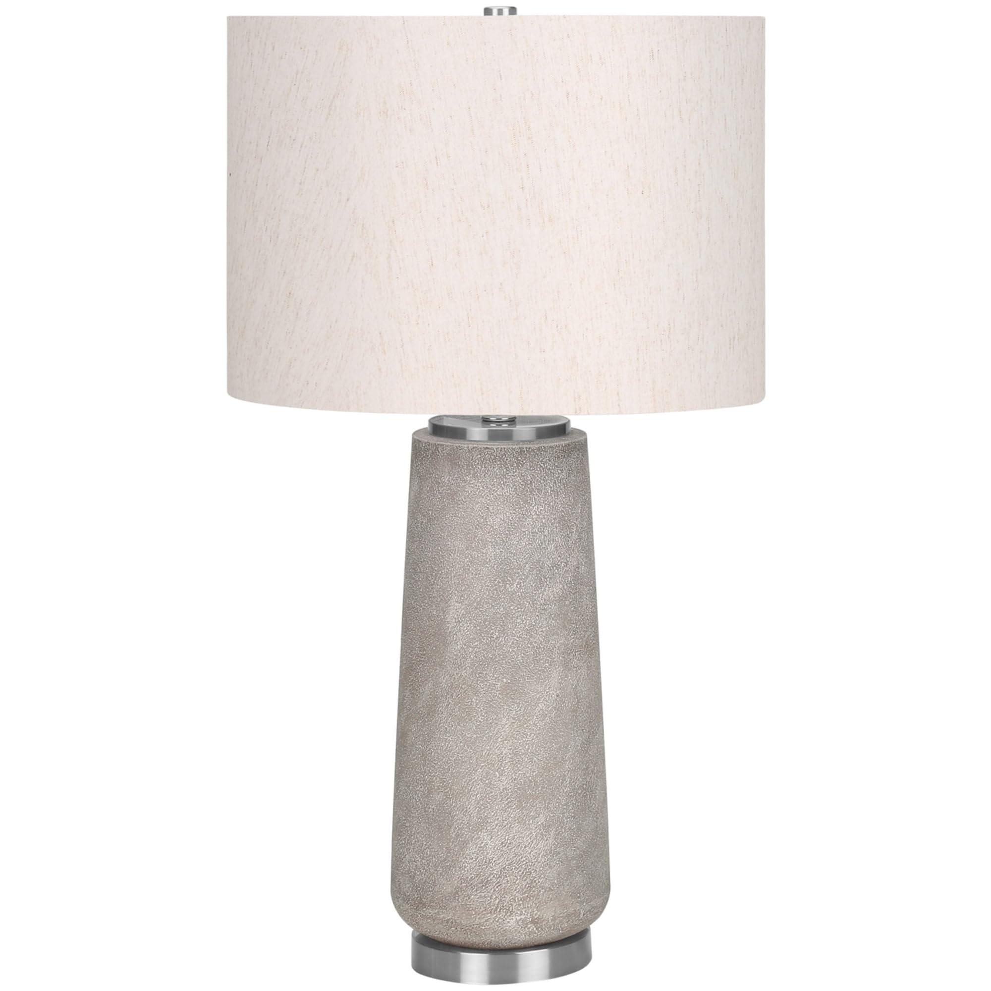 Monarch Specialties 9712 Lightingtable Lamp, Grey Resin, Ivory/Cream Shade, Modern Lighting-29 H Table, 16&quot; L X 16&quot; W X 29&quot; H