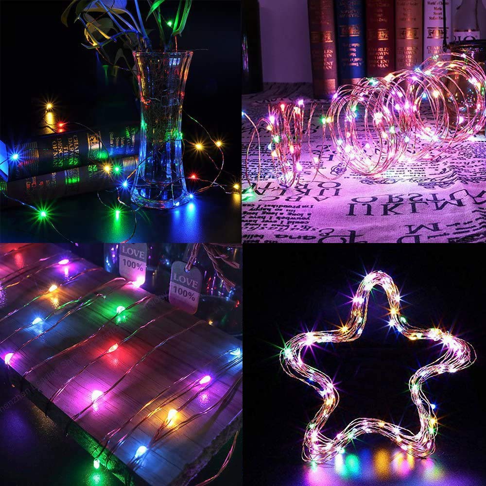 Lezonic Outdoor Solar String Lights, 240 LEDs, 80Ft Copper Wire, Waterproof, 8 Modes, Multicolor, Garden Decor, 2 Pack