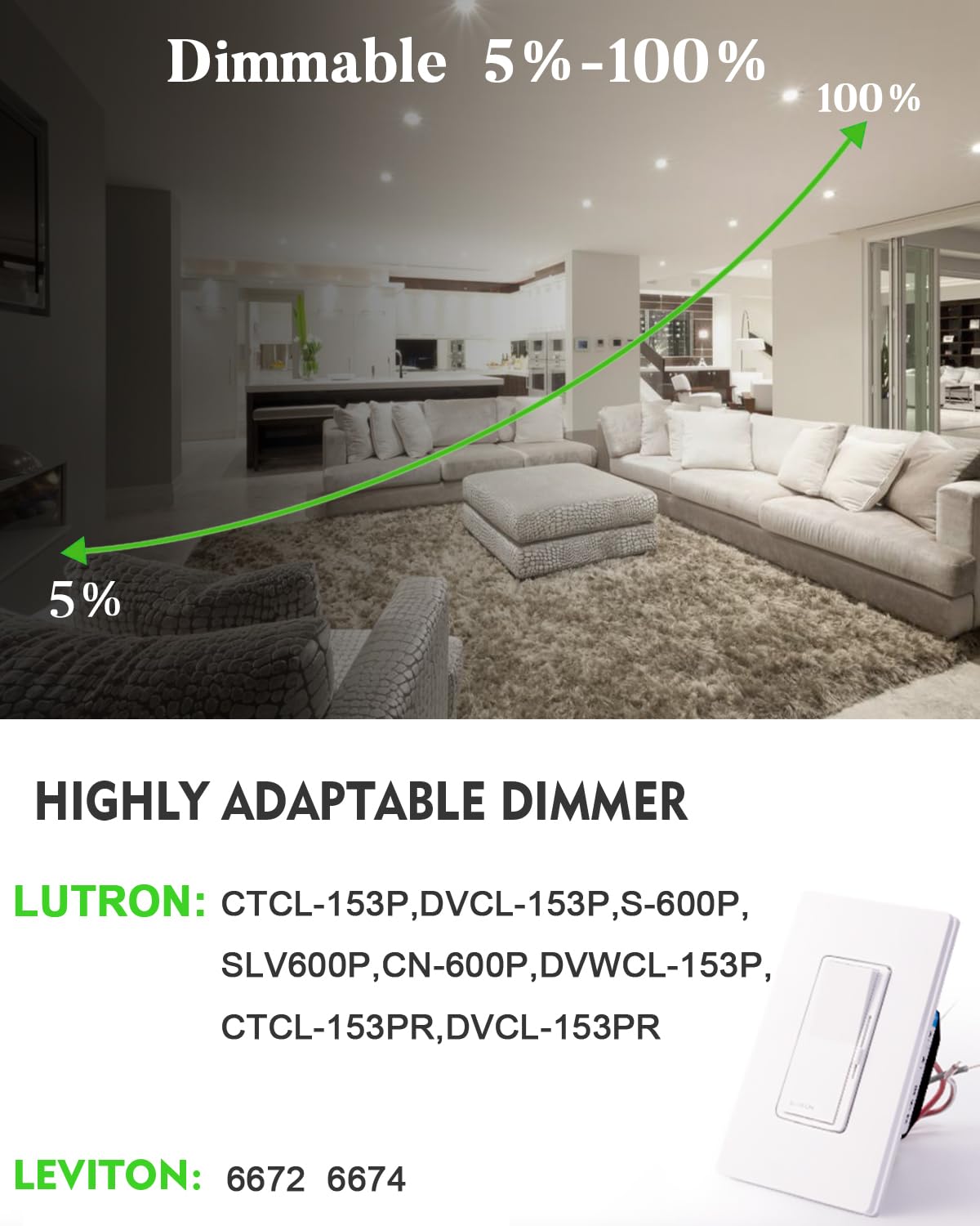Lightdot 12W Dimmable LED Downlight 3CCT Selectable, Black, 12 Pack, Slim Canless Ceiling Light, Model LRC-07