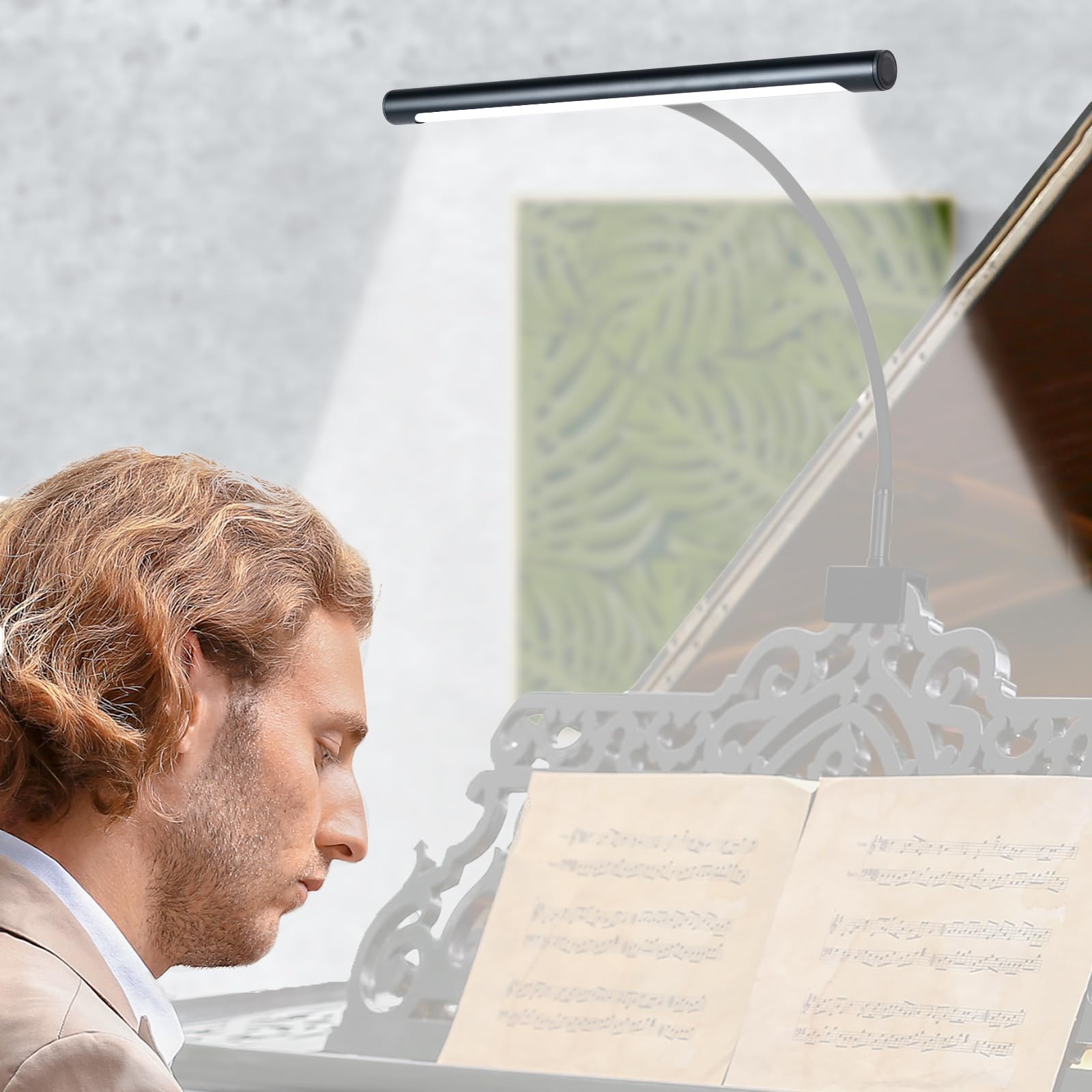 CIVHOM Piano Light with 3 Color Modes, Desk Piano Lamp and Wide Illumination Music Stand Light