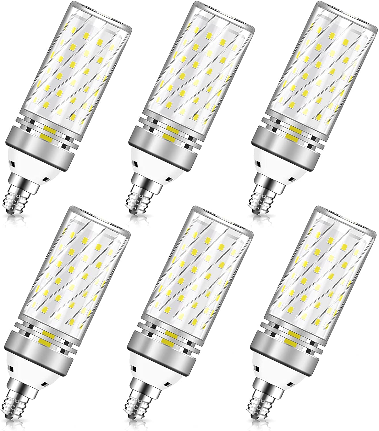 Inshareplus Led Light Bulb, 16W E12 Base, 1500Lm 120W Equivalent, Non-Dimmable, Nature White 4000K, 6Pack