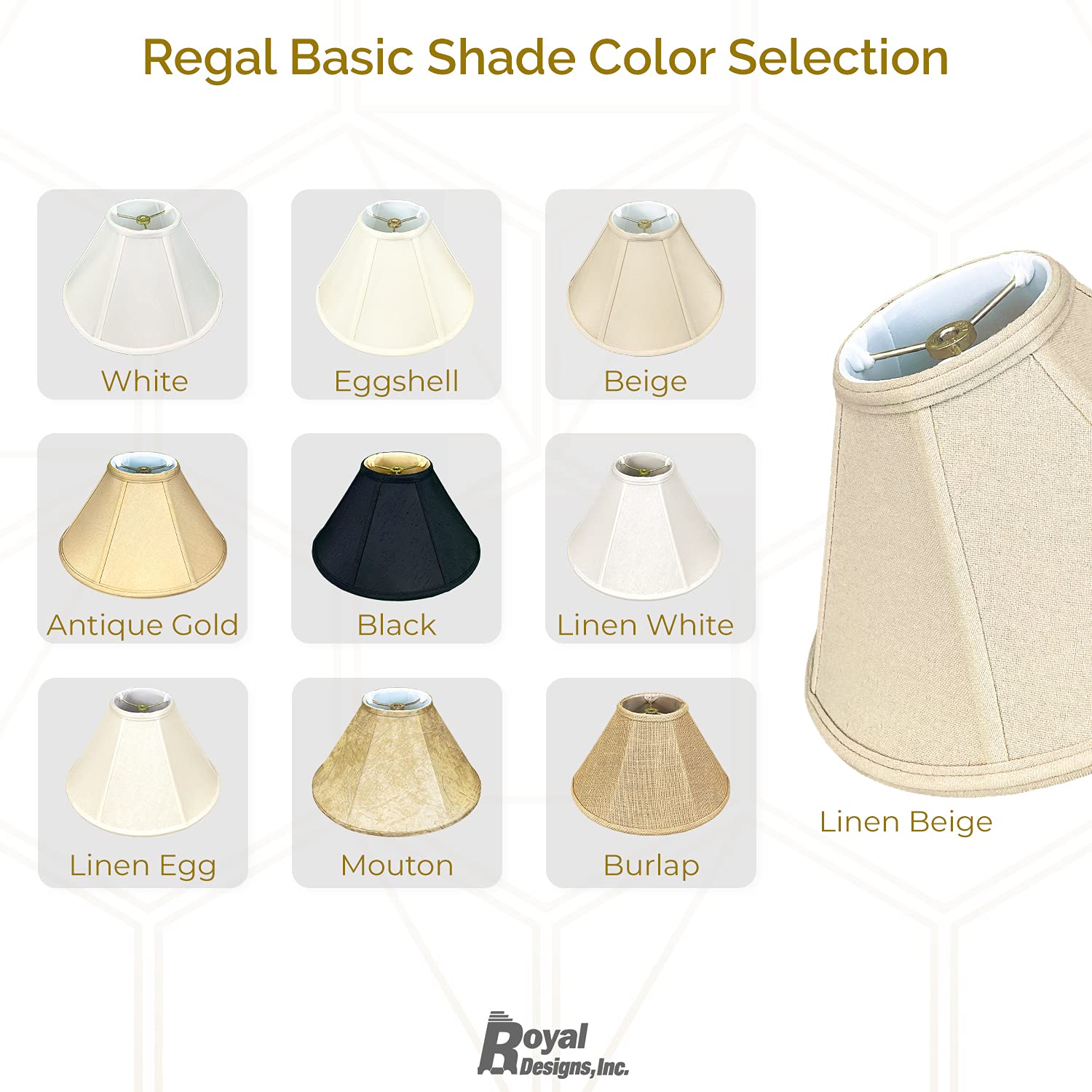 Royal Designs Empire Lamp Shade Set of 2, BS-706-14WH-2, White, 5 x 14 x 9.5, Cast Metal