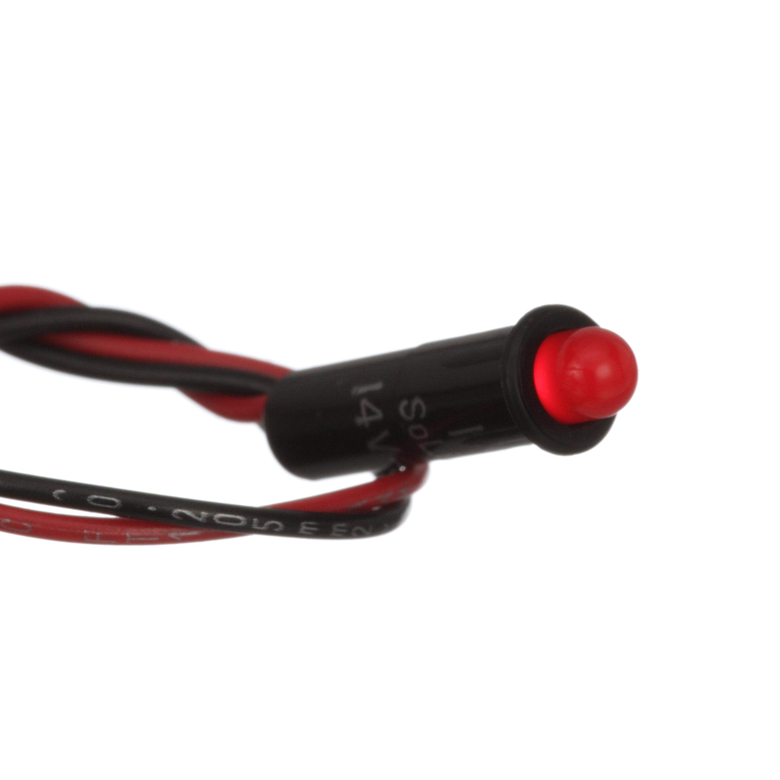 SEACHOICE LED Indicator Light, 14V, 6 in. Lead Wires, Red, Model 09851