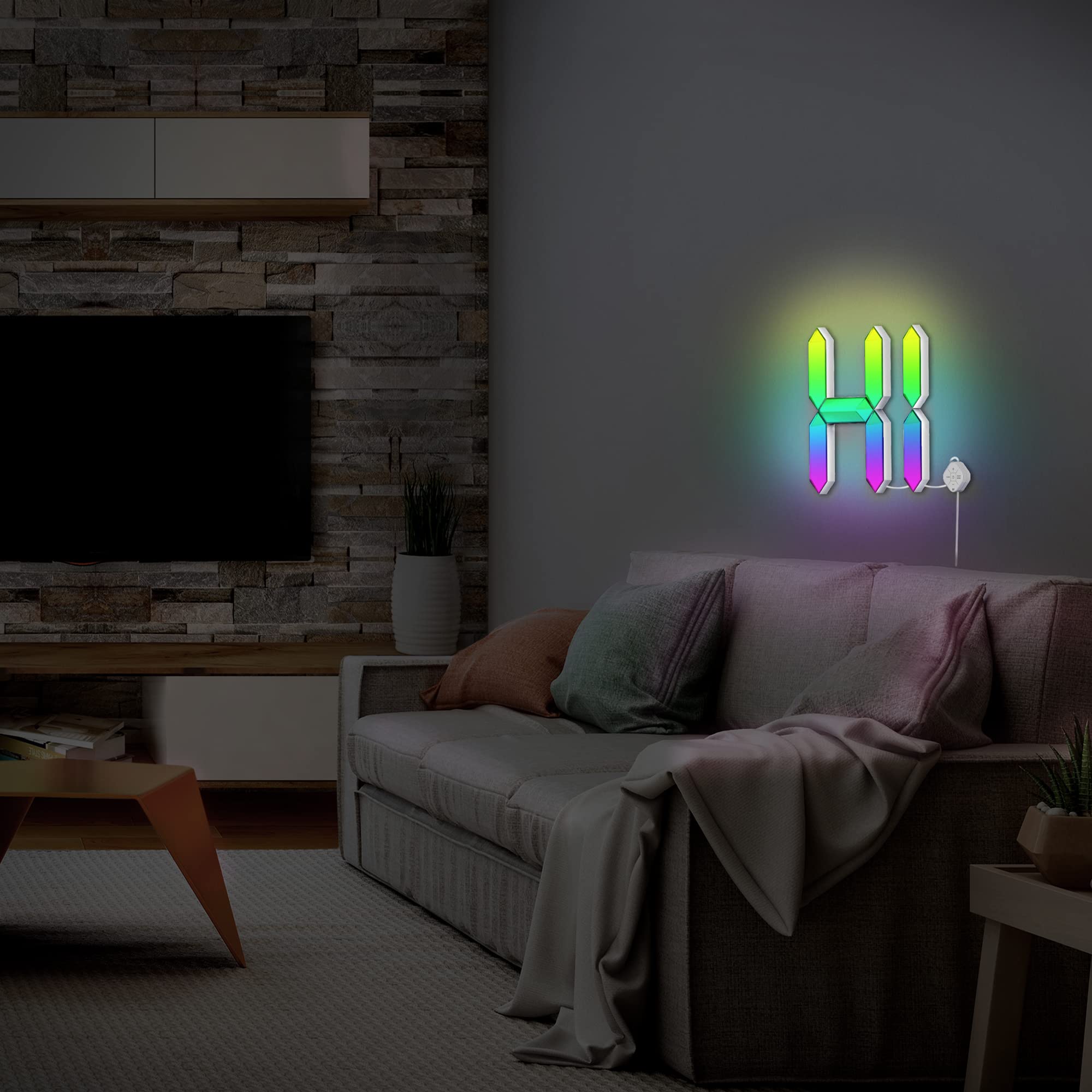 Xtreme Digital Monster Digit Smart 3D Led Art Panels - Modular 3 Panel Starter Kit, Multicolor