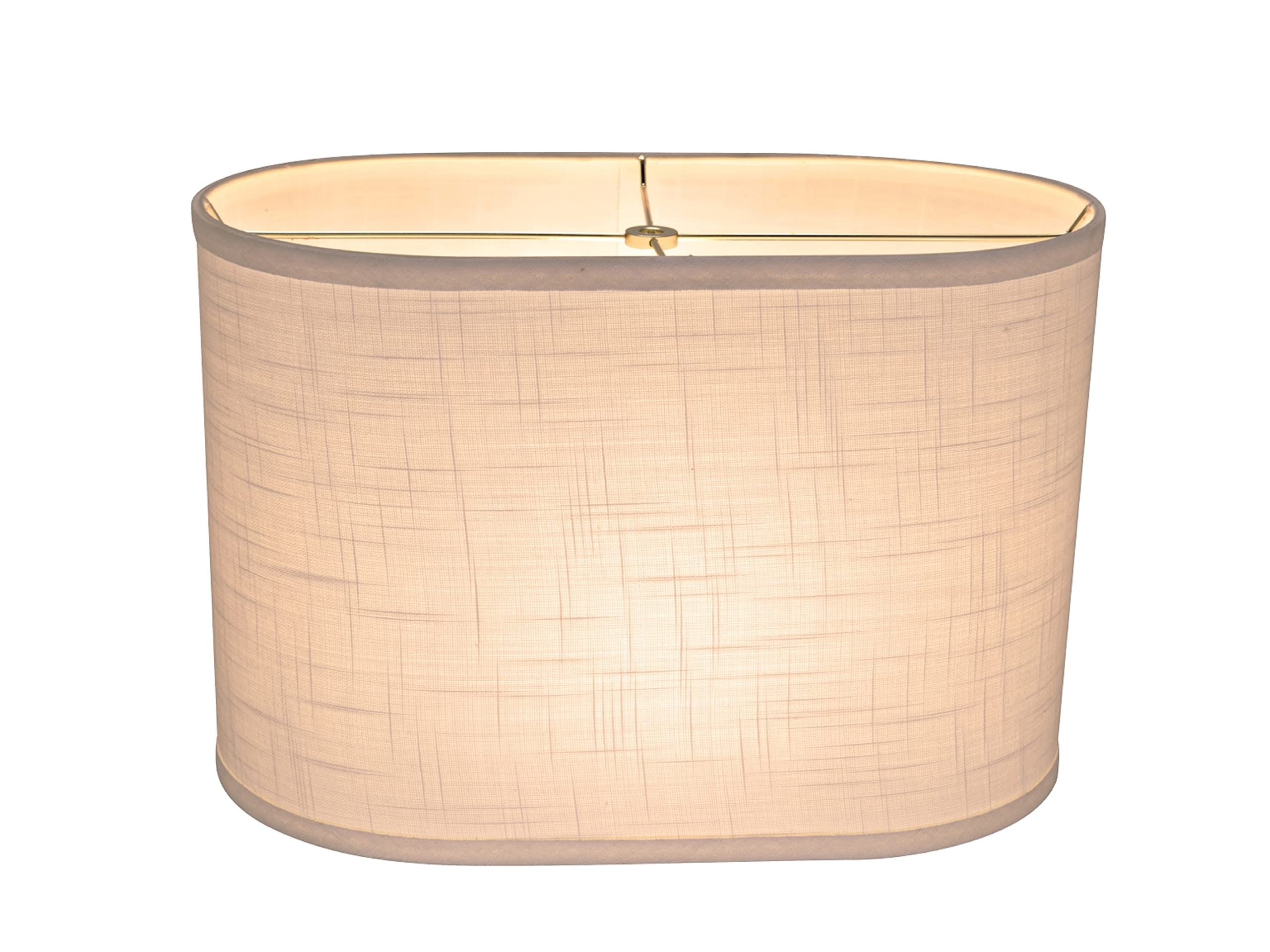 Aspen Creative 37051A Transitional Oval Hardback Shaped Spider Construction Lamp Shade In Off-White, 16 1/2&quot; Wide (9 1/2&quot; + 16 1/2&quot;) X (9 1/2&quot; +X 16 1/2&quot;) X 11&quot;