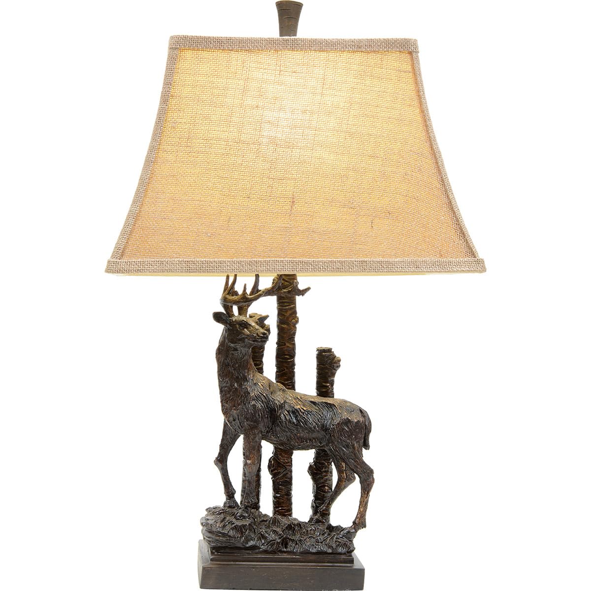Black Forest Decor Bronze Deer Table Lamp - Rustic Lodge Desk Lamp For Cabin Or Living Room