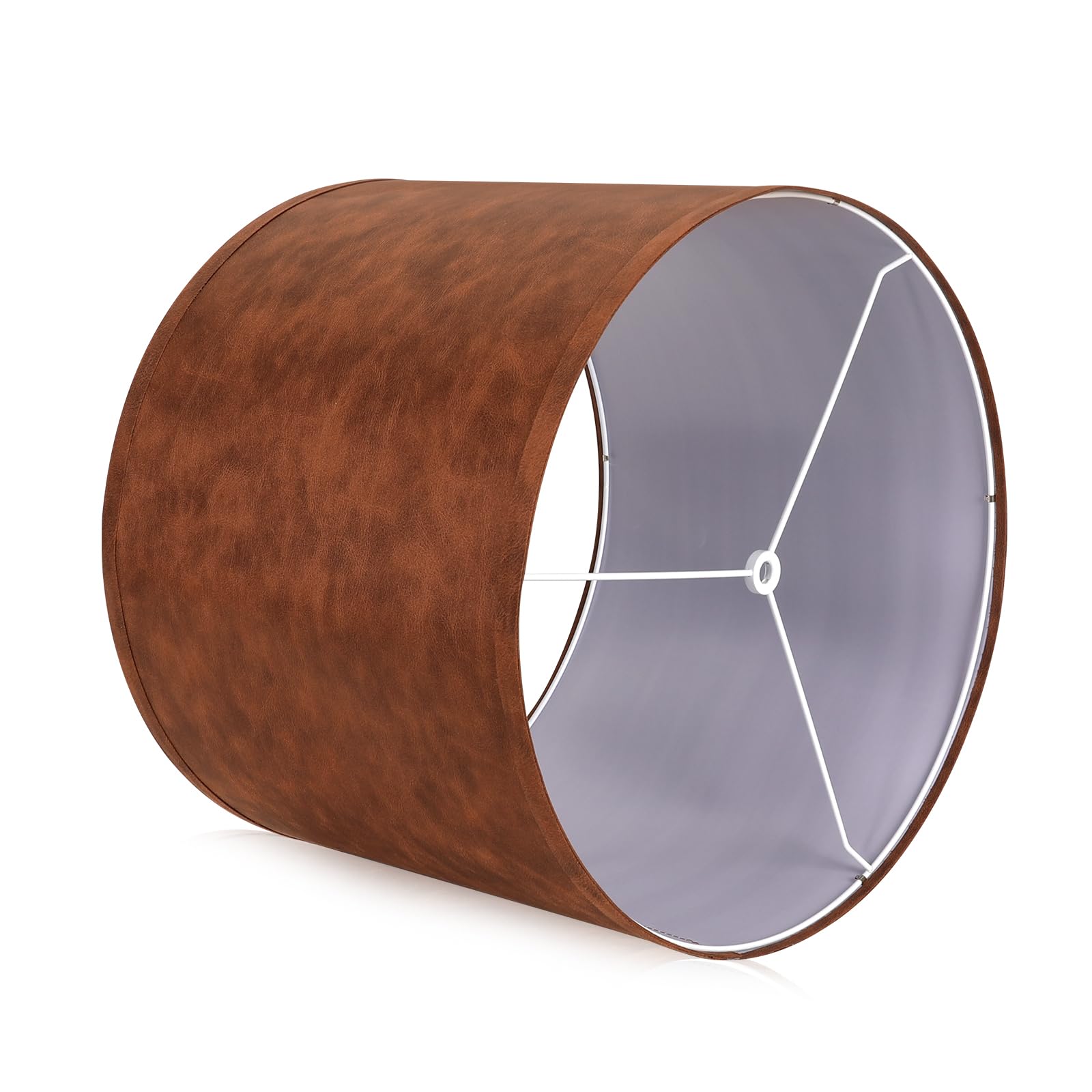 Large Lampshades Set Of 2 Drum Lamp Shades 15'' Top X 15'' Bottom X 12'' High, Large Lamp Shade Spider Fitter Cowhide Lampshades