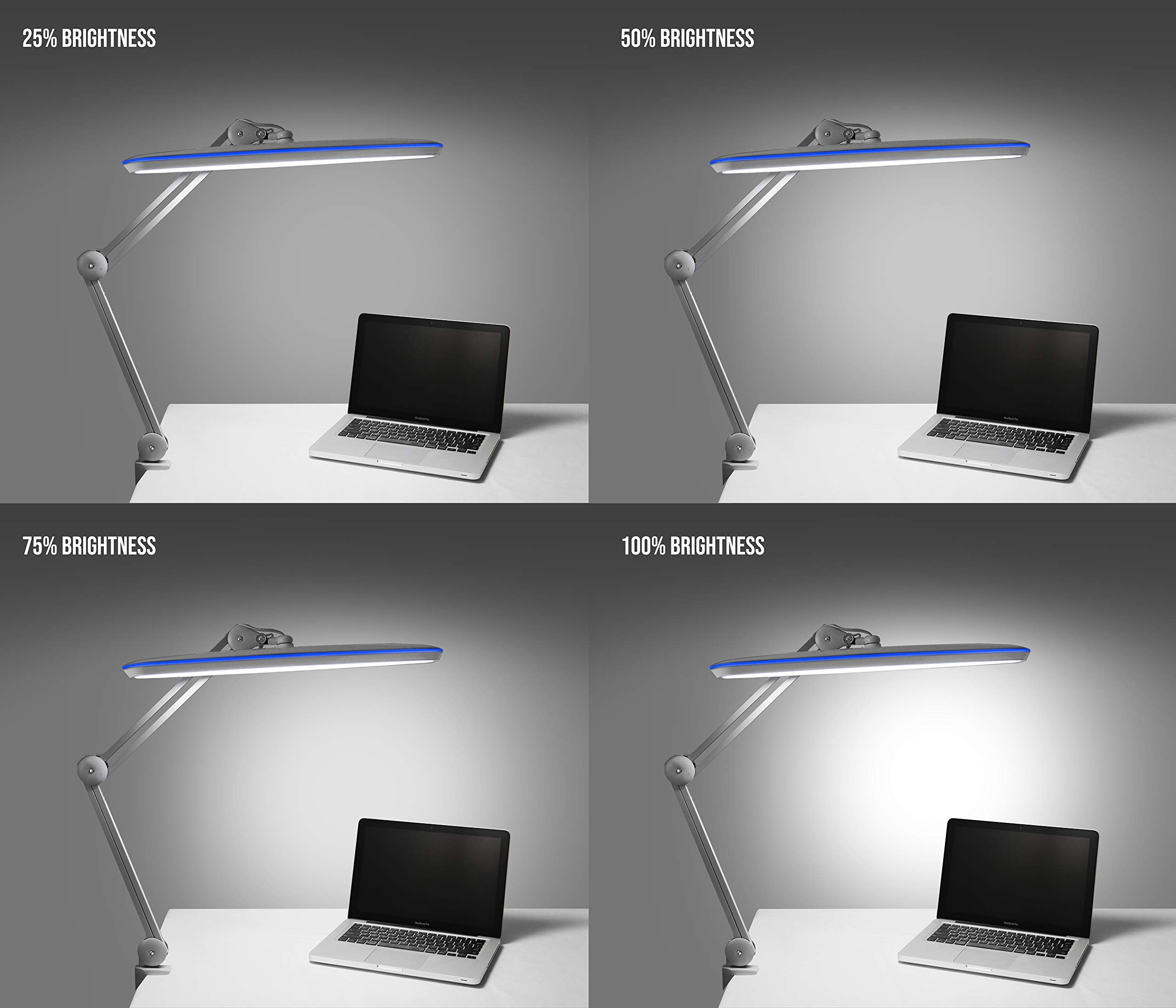 Neatfi XL LED Task Lamp 2200 Lumens 24W 23 Inches Silver Model 9503LED Dimmable Eye-Caring Glare Free