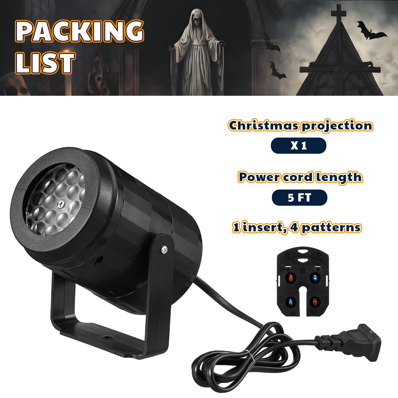 Vihose Halloween Skull Projector Hologram Lights For Decoration Outdoor 4 In 1 Projector Digital Decoration Kit For Holiday Indoor Party Yard Decor