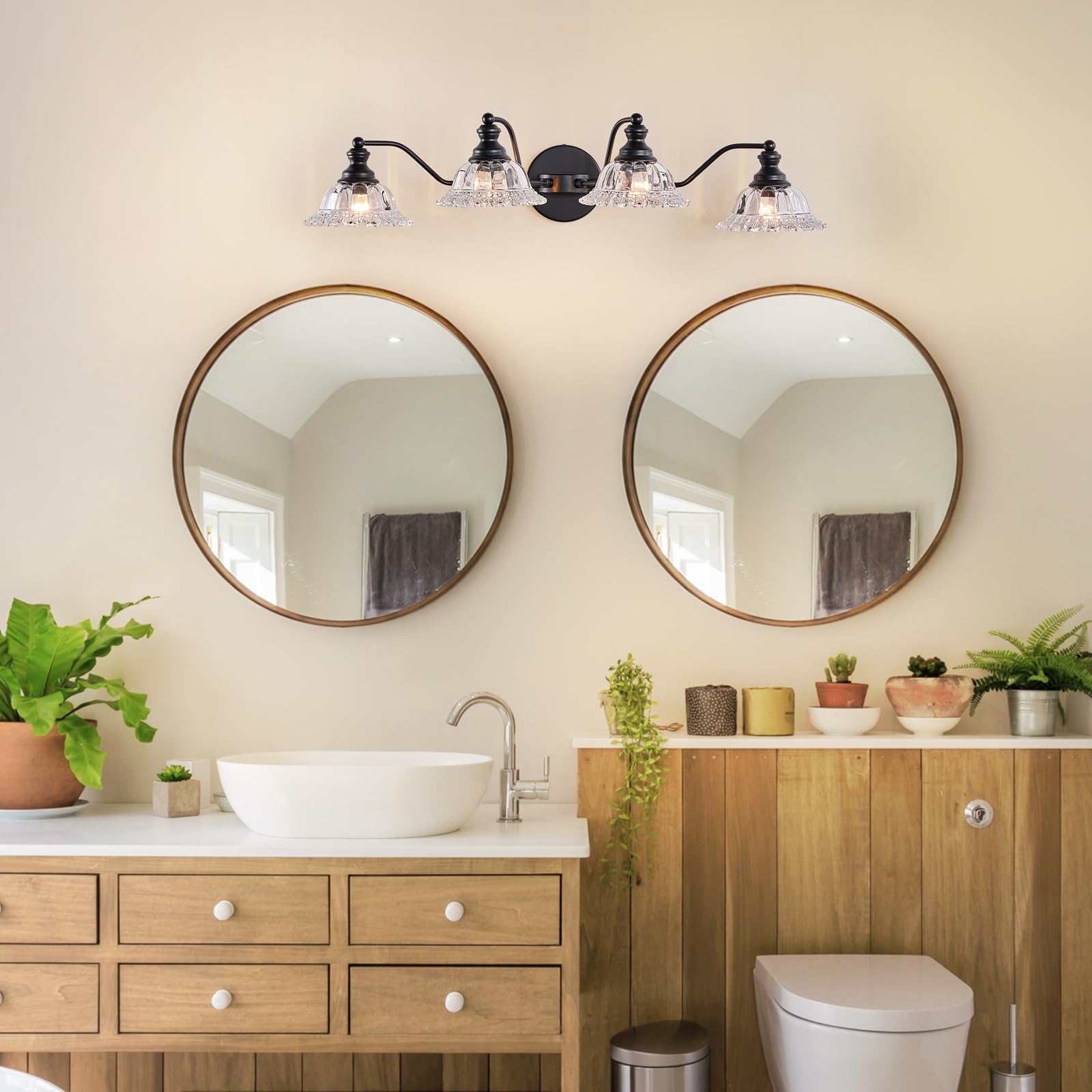 Xiedun 4 Light Bathroom Vanity Lighting Fixtures Black Vanity Light Fixture Vanity Lights For Bathroom